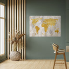 METALLIC WORLDVIEW MAP Selbstklebendes Horizontal-Poster