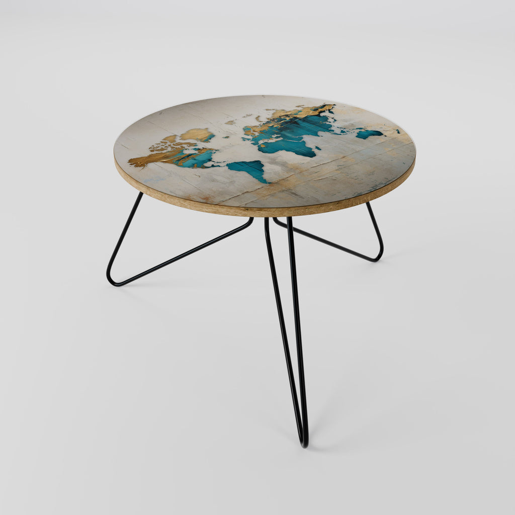 AZURE GILDED MAP Couchtisch 60