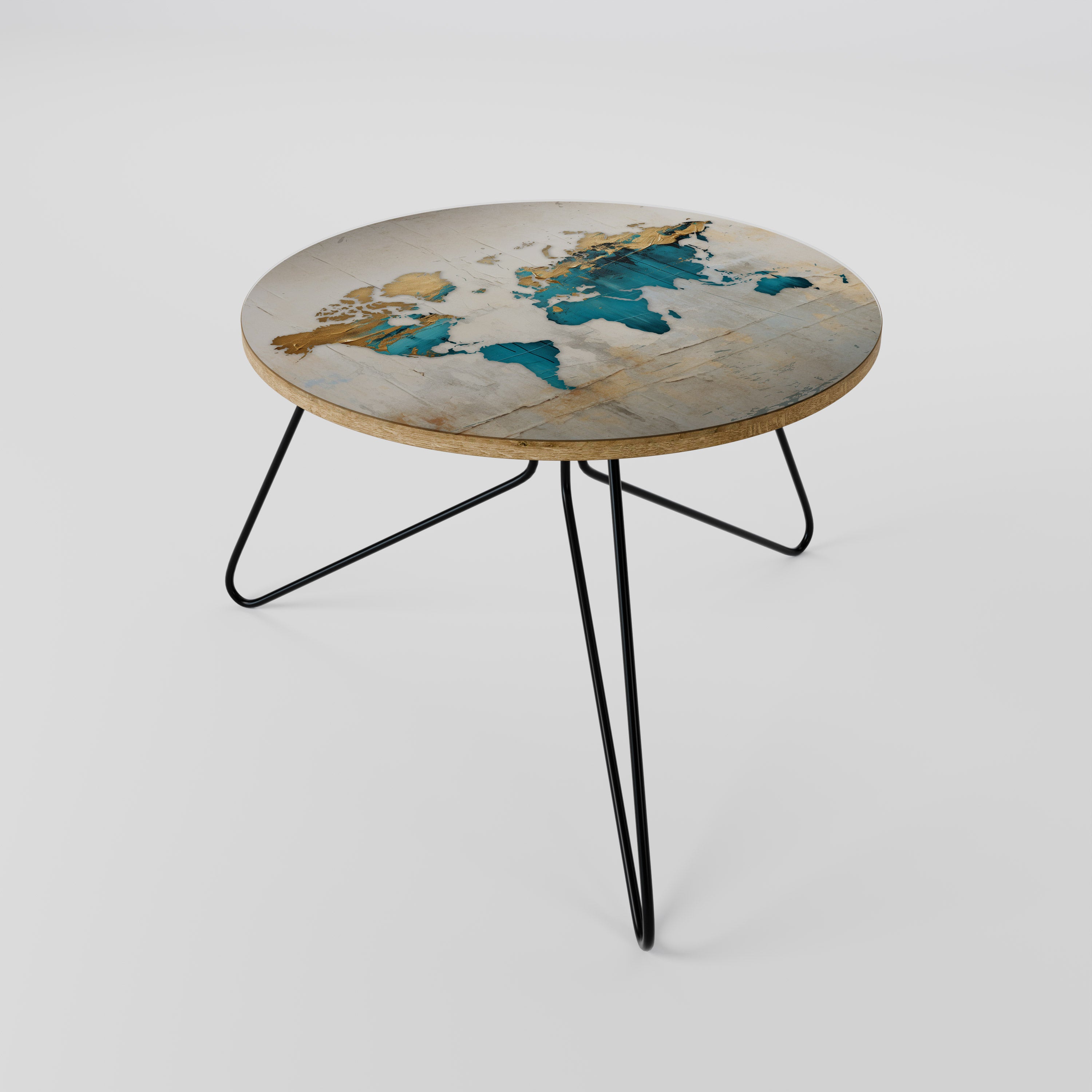 AZURE GILDED MAP Coffee Table