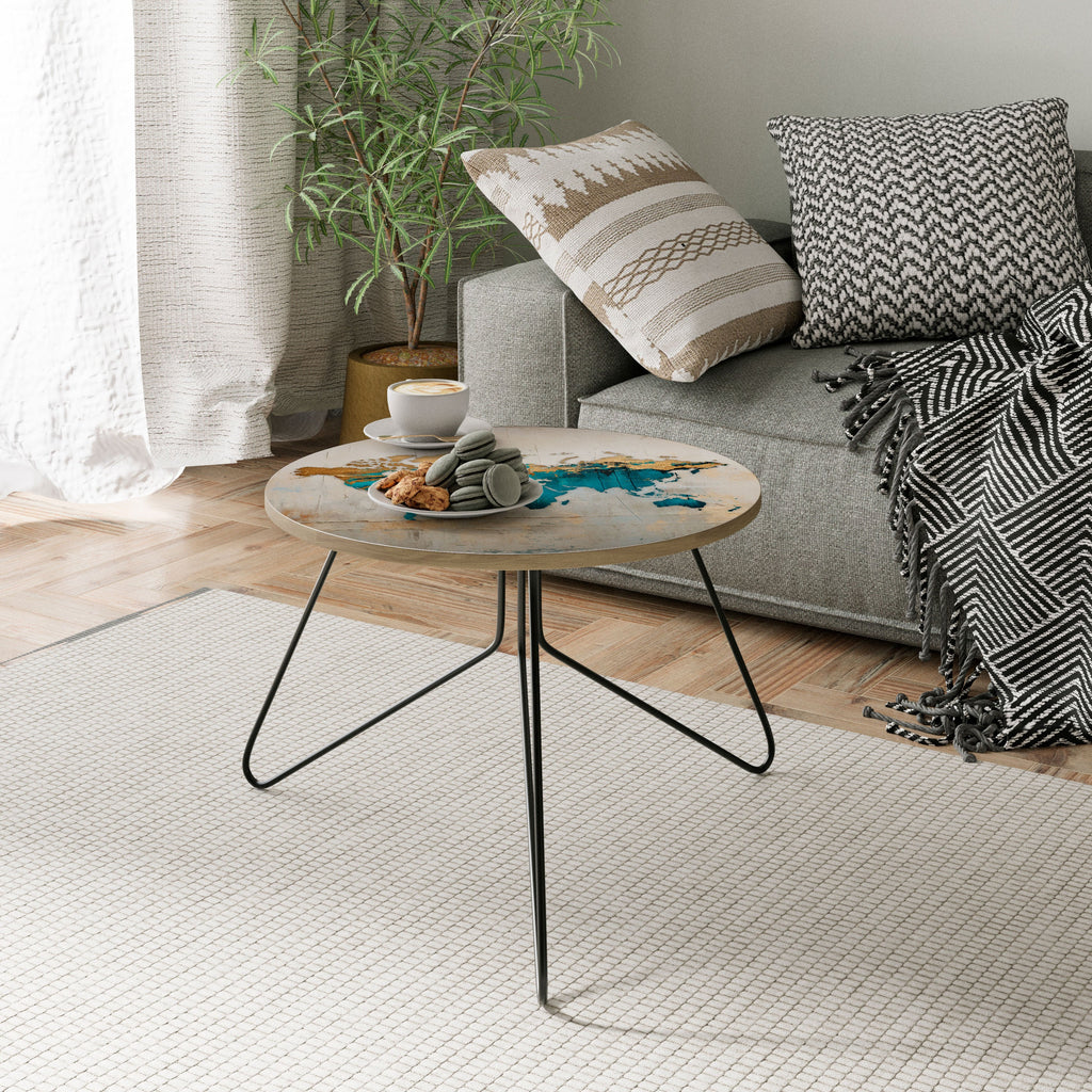 AZURE GILDED MAP Couchtisch 60