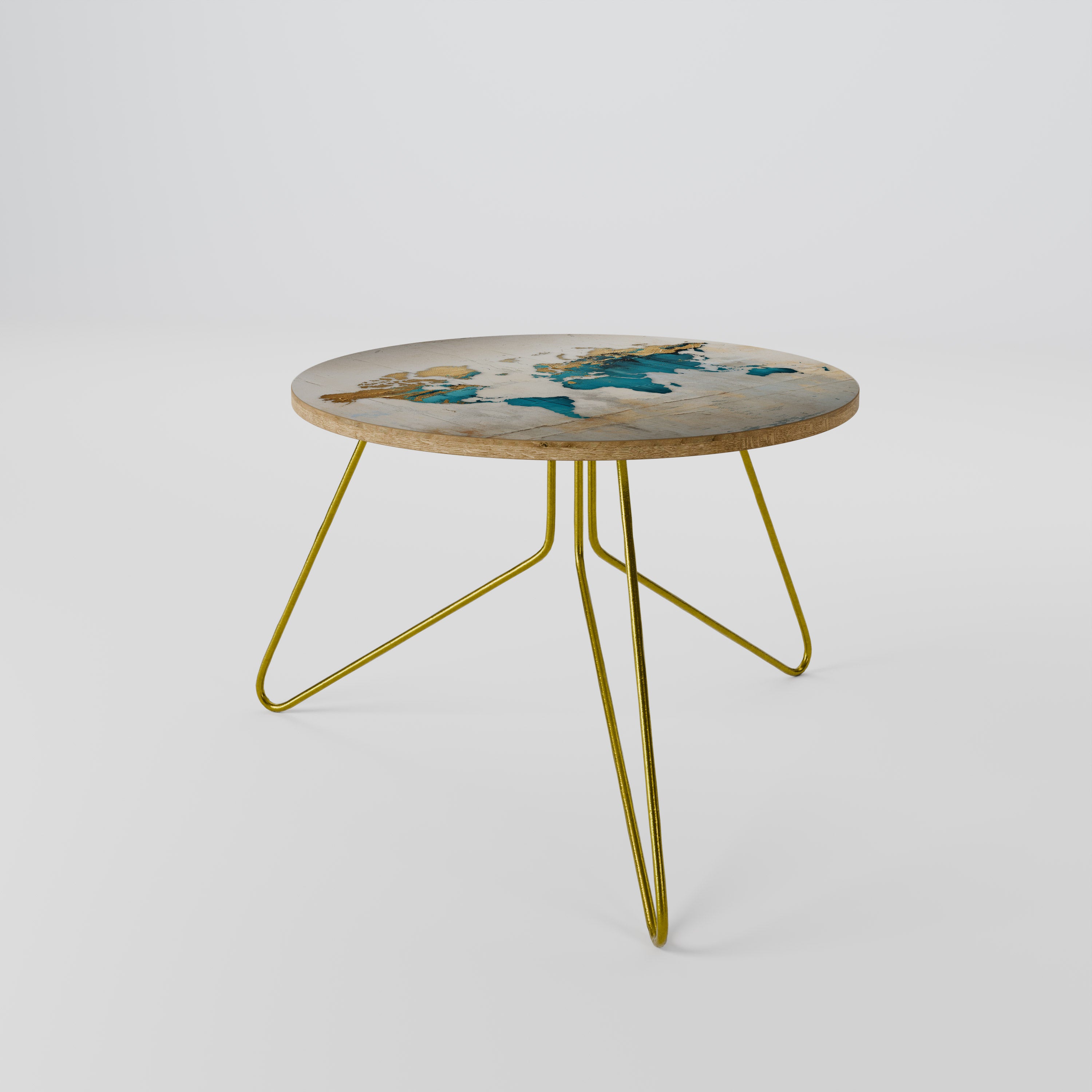 AZURE GILDED MAP Coffee Table