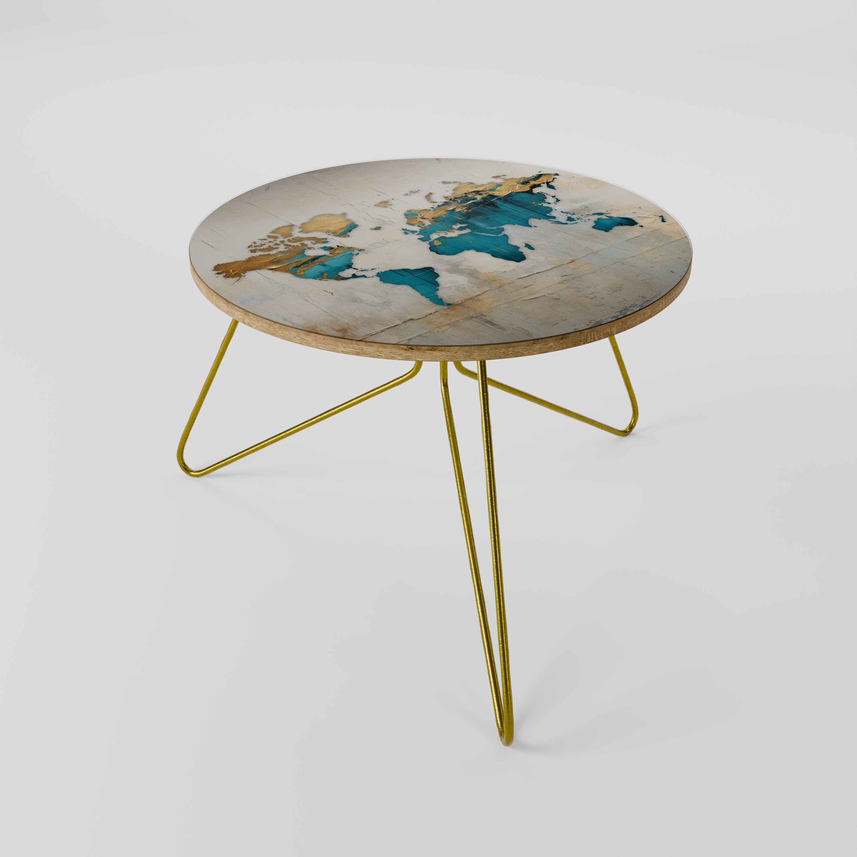 AZURE GILDED MAP Coffee Table