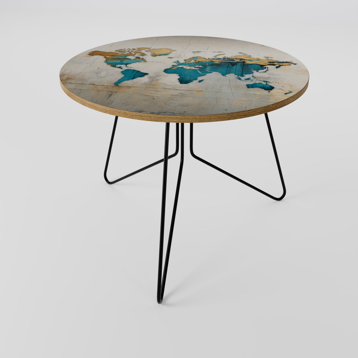 AZURE GILDED MAP Couchtisch