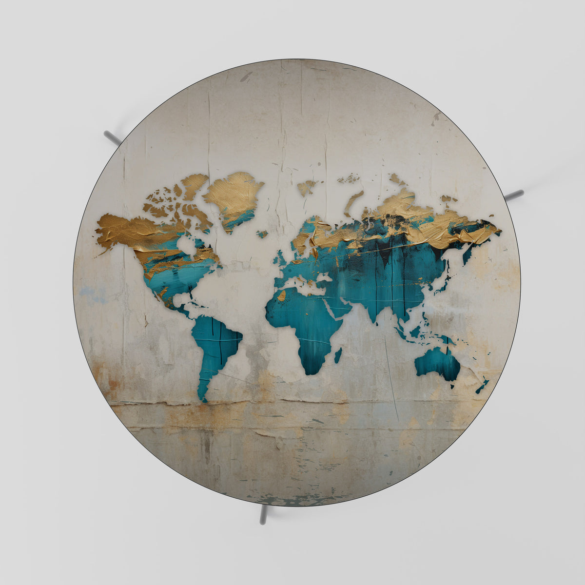 AZURE GILDED MAP Couchtisch