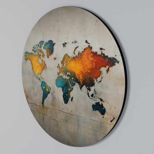 GLOBAL HUES EXPLORED Round Wall Art