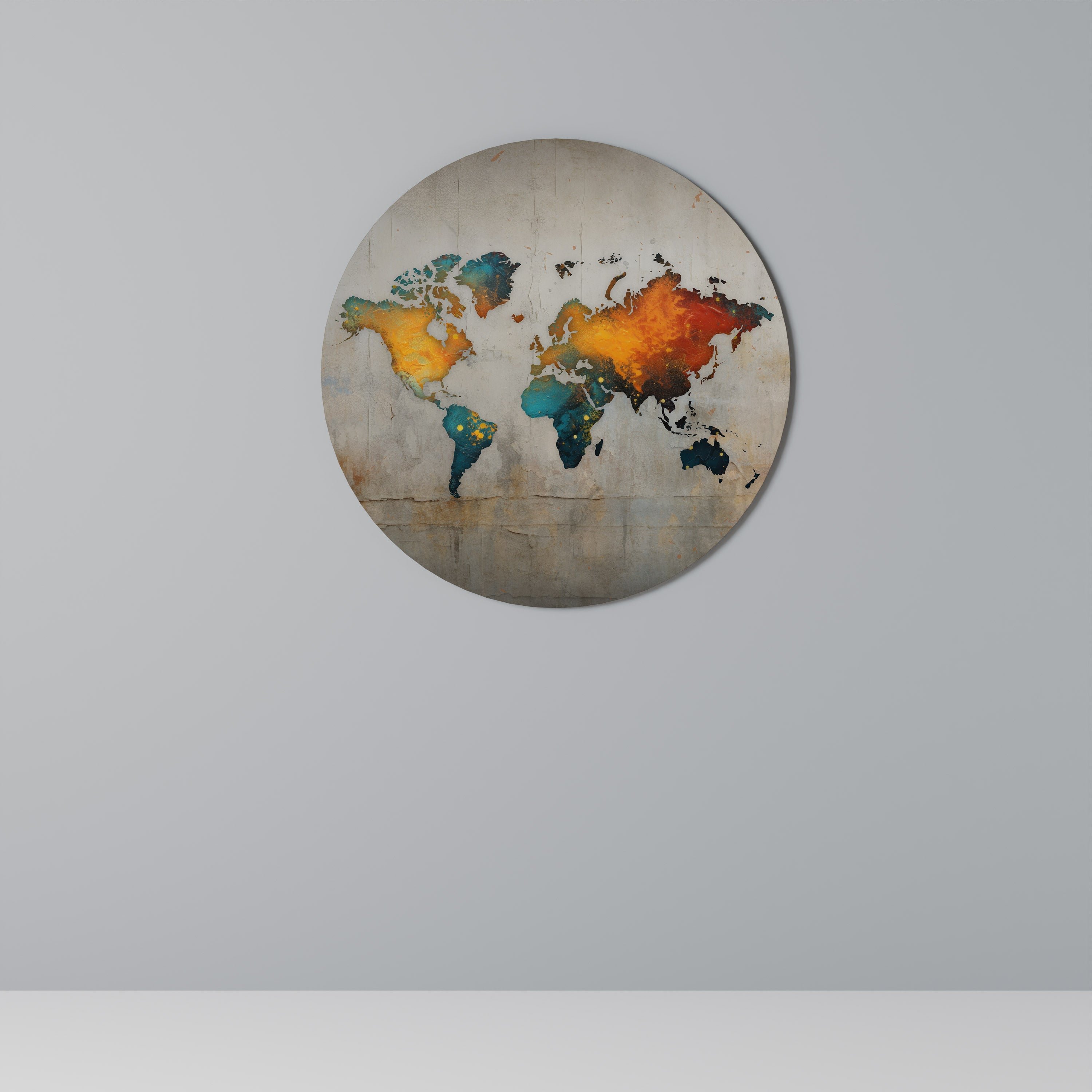 GLOBAL HUES EXPLORED Runde Wandkunst