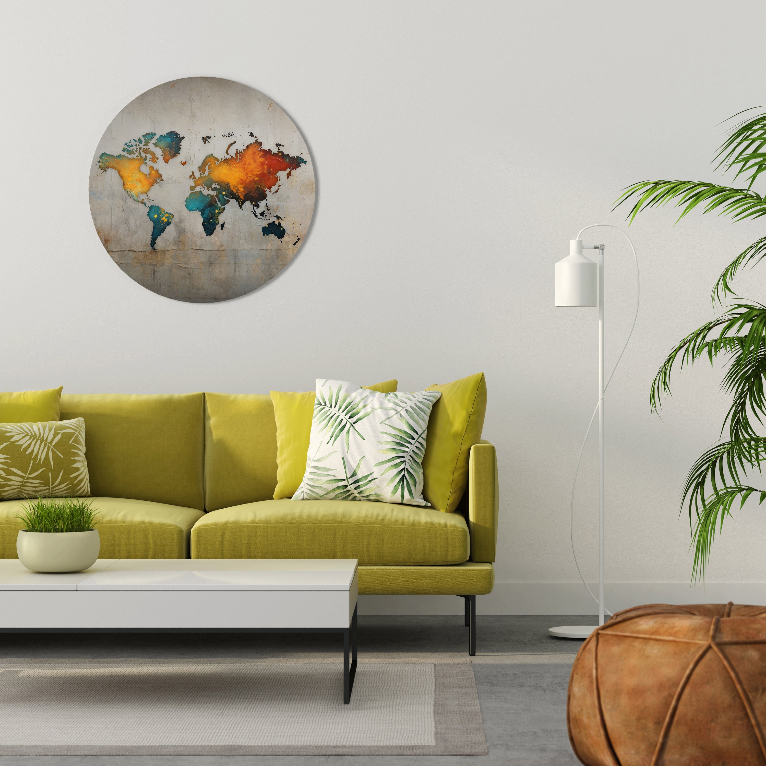 GLOBAL HUES EXPLORED Runde Wandkunst