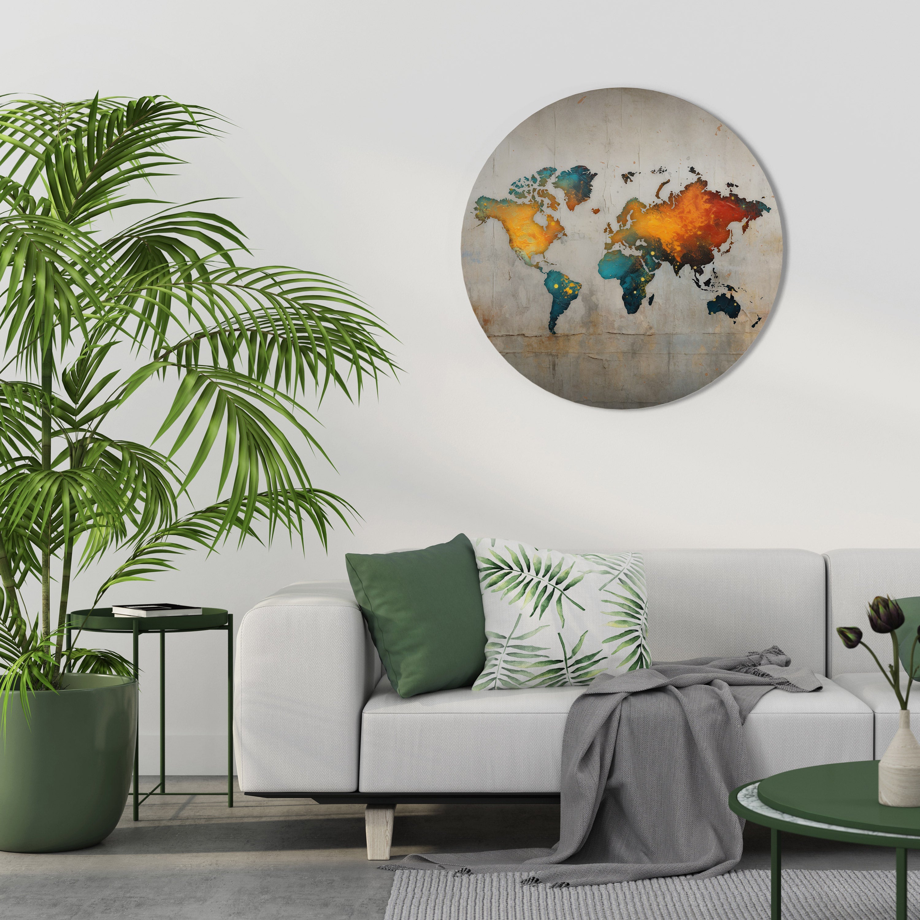 GLOBAL HUES EXPLORED Runde Wandkunst
