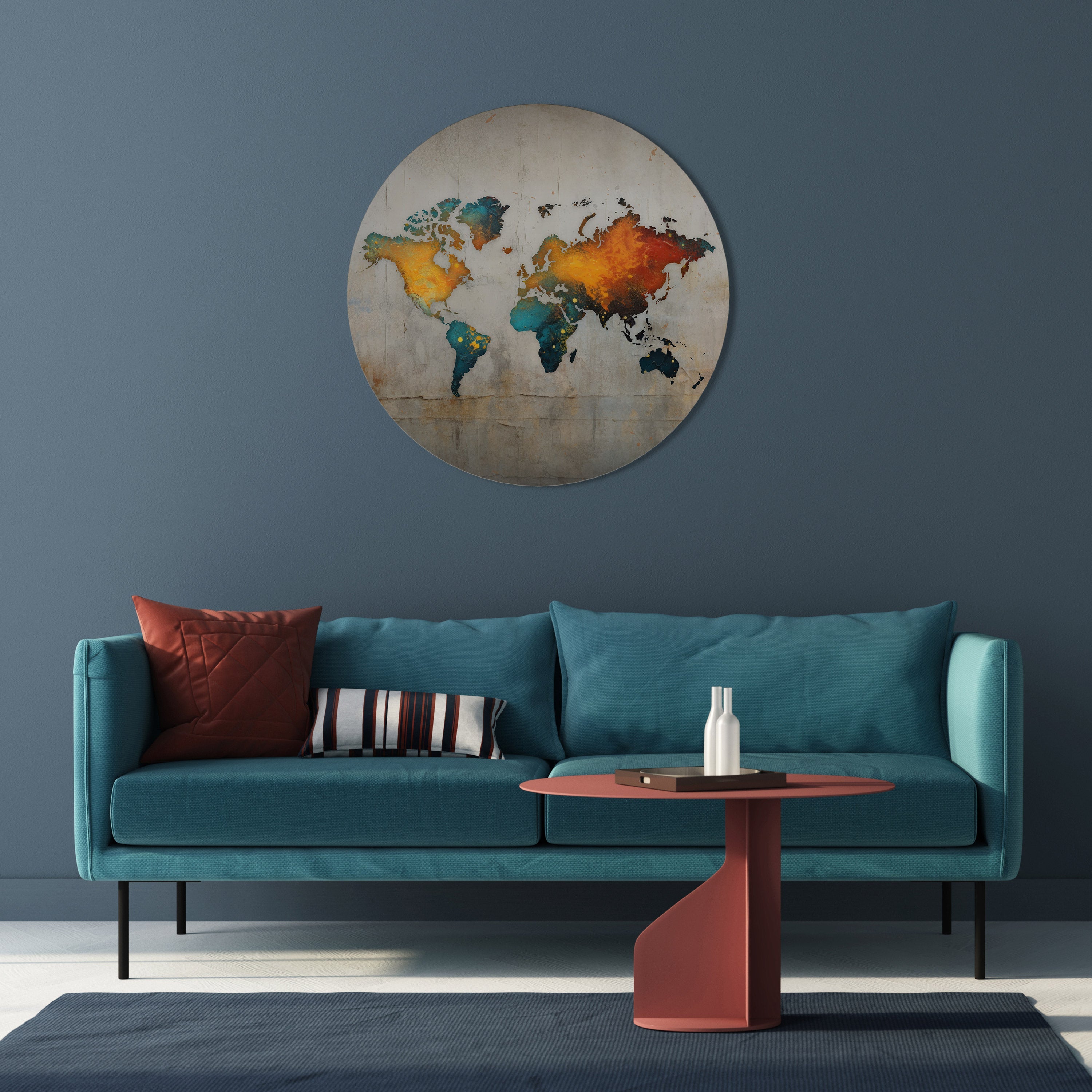 GLOBAL HUES EXPLORED Runde Wandkunst