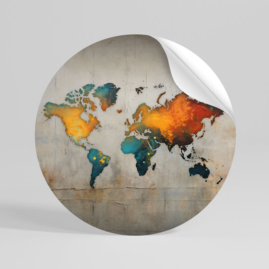 GLOBAL HUES EXPLORED Runder Wandsticker zum Abziehen und Aufkleben
