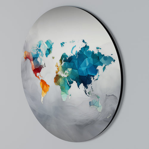 FACETED WORLDVIEW Round Wall Art