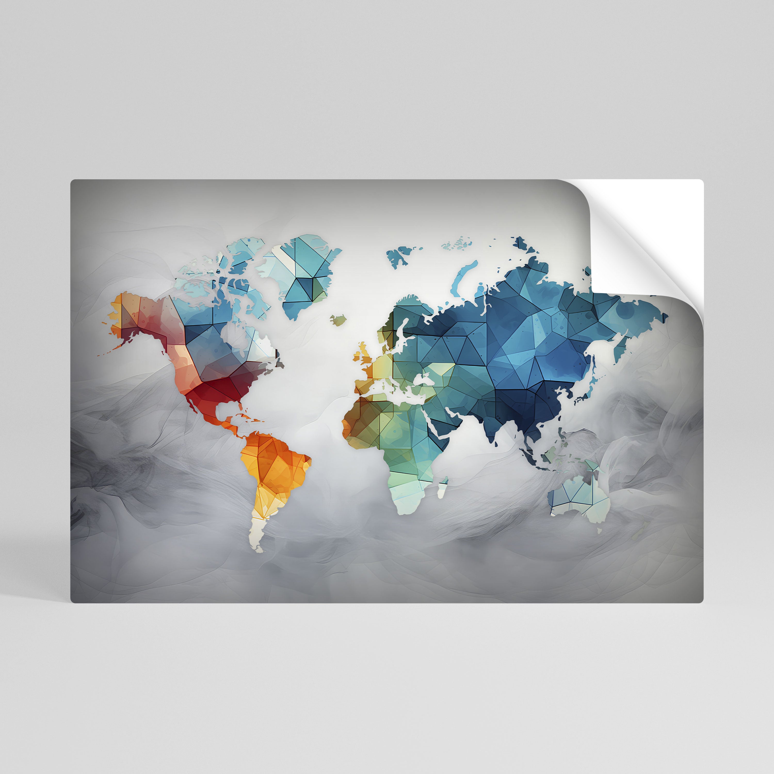 FACETED WORLDVIEW Selbstklebendes Horizontal-Poster