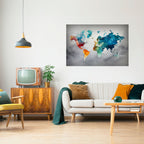 FACETED WORLDVIEW Selbstklebendes Horizontal-Poster