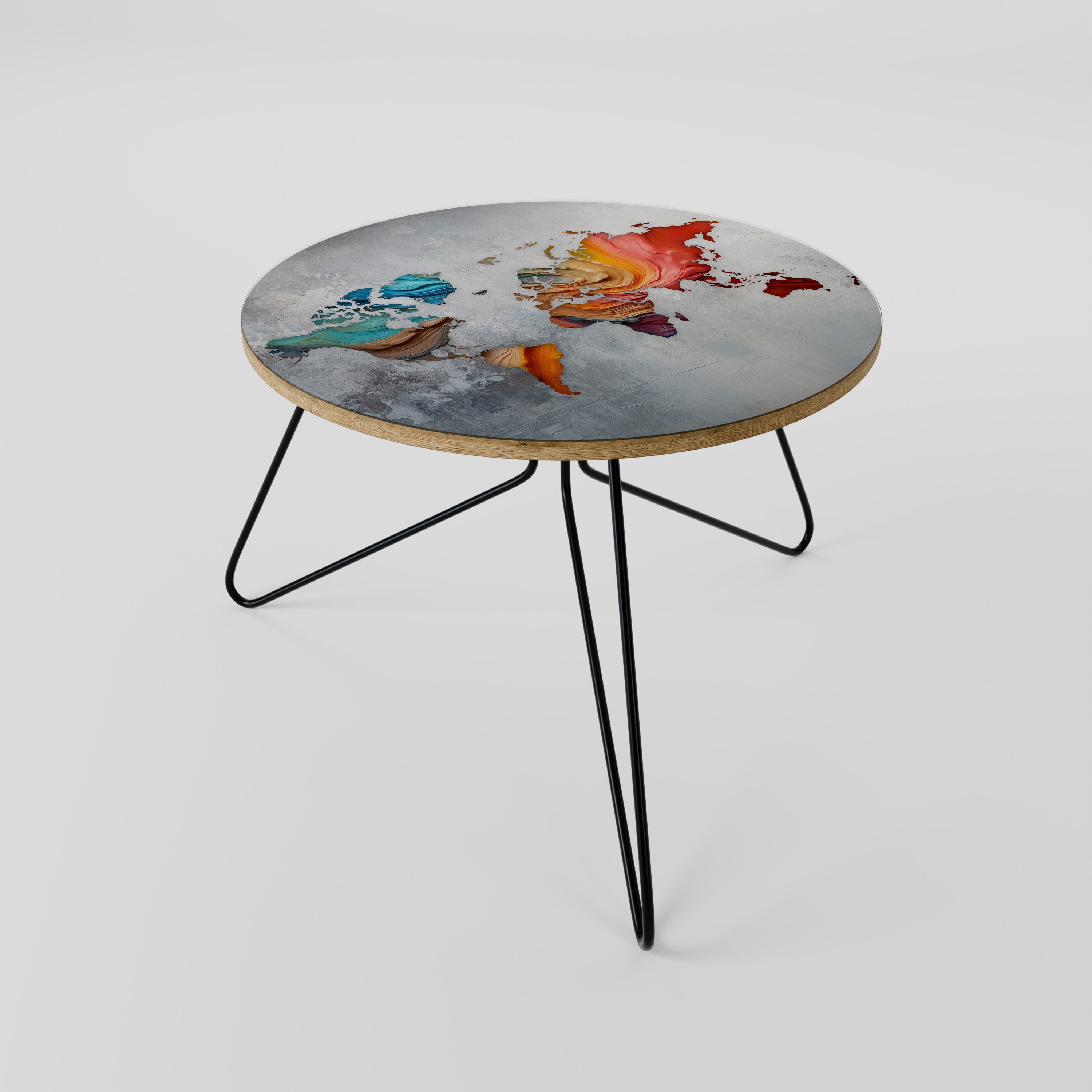 PAINTED CONTINENTS Coffee Table