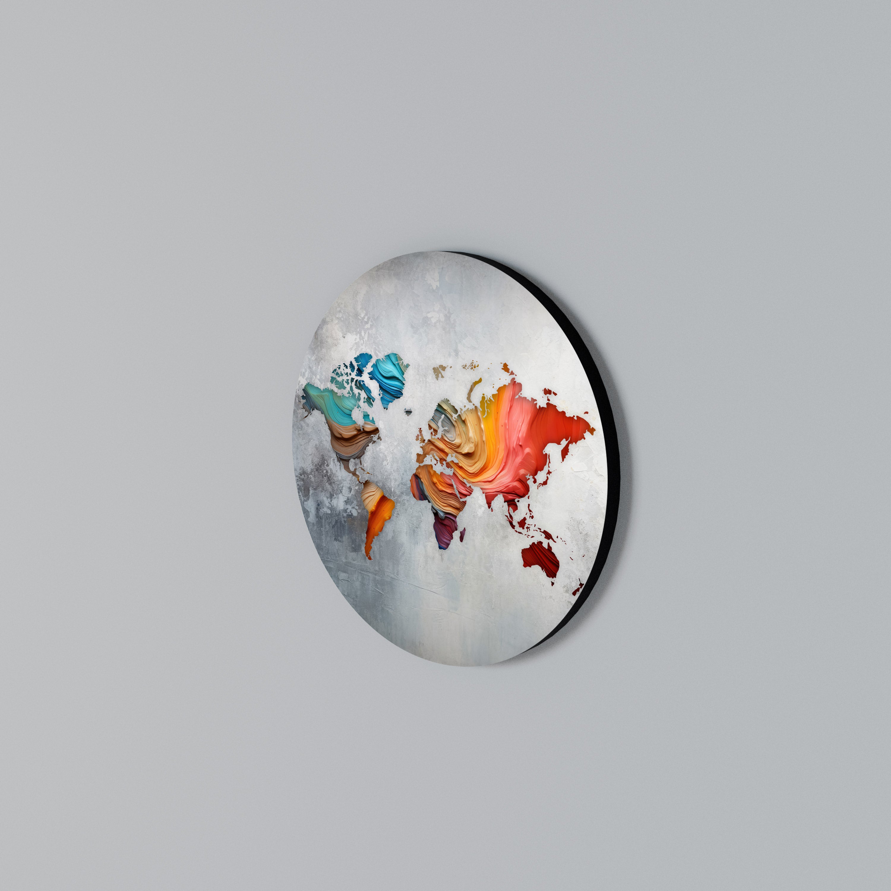 PAINTED CONTINENTS Rundes Wandbild