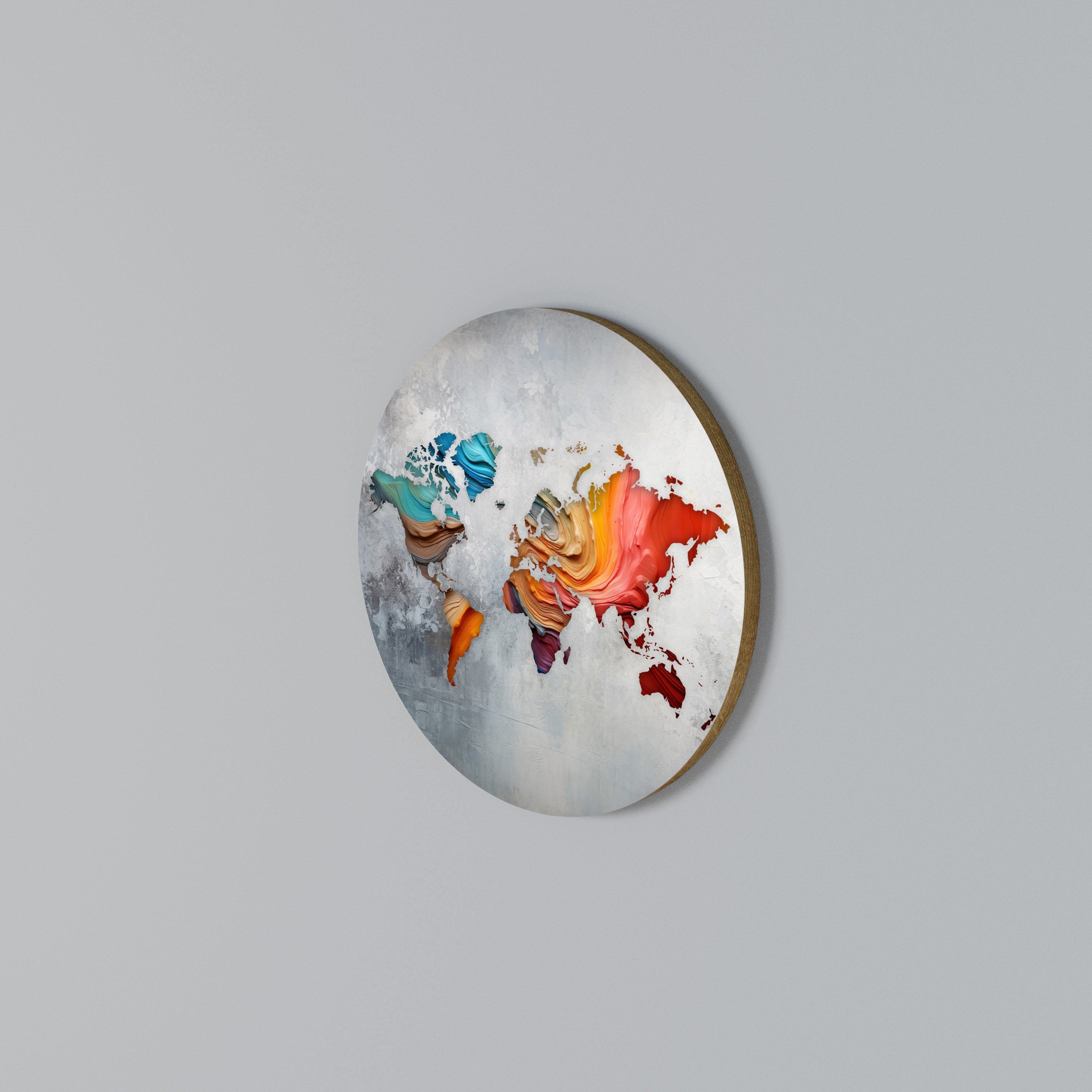 PAINTED CONTINENTS Rundes Wandbild