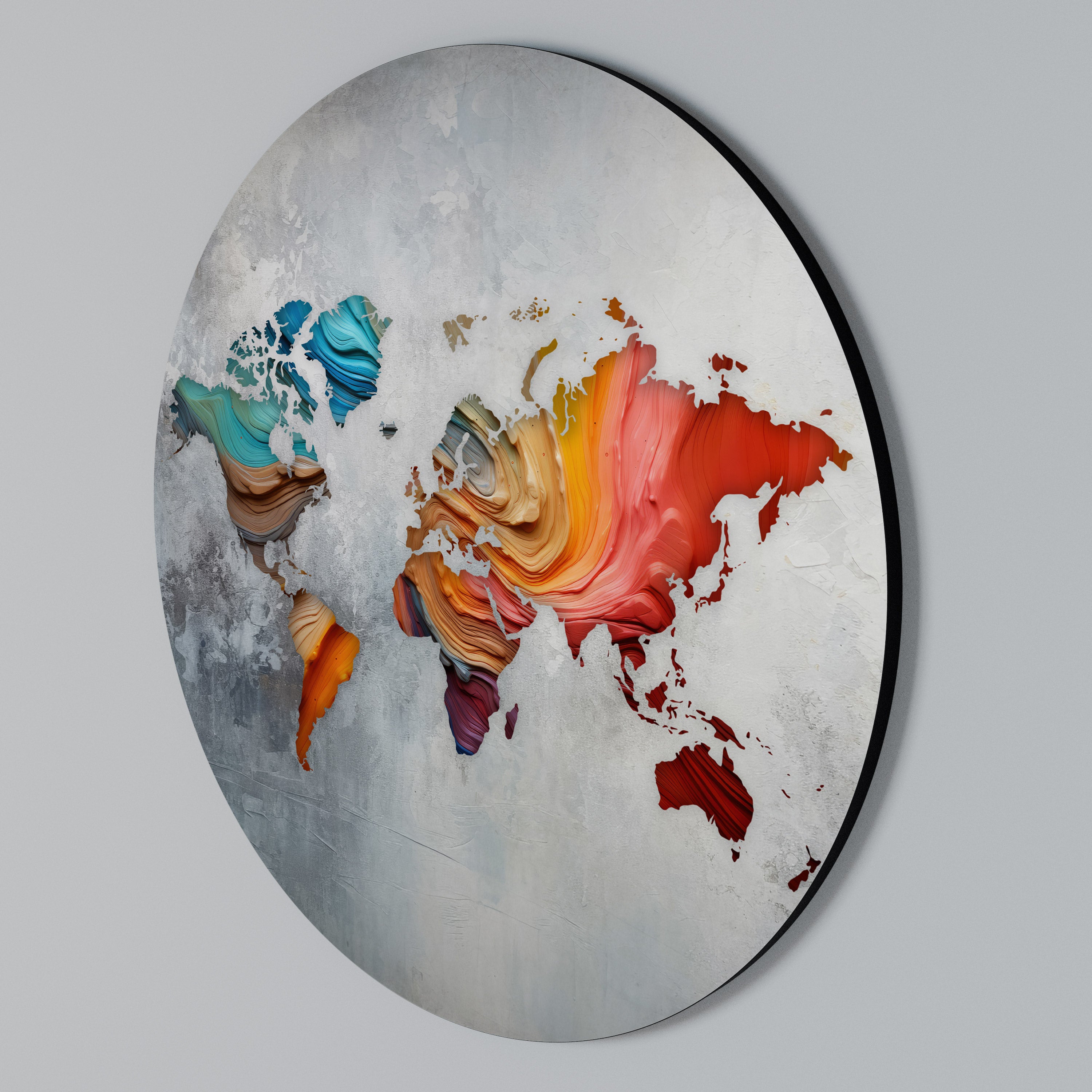 PAINTED CONTINENTS Rundes Wandbild