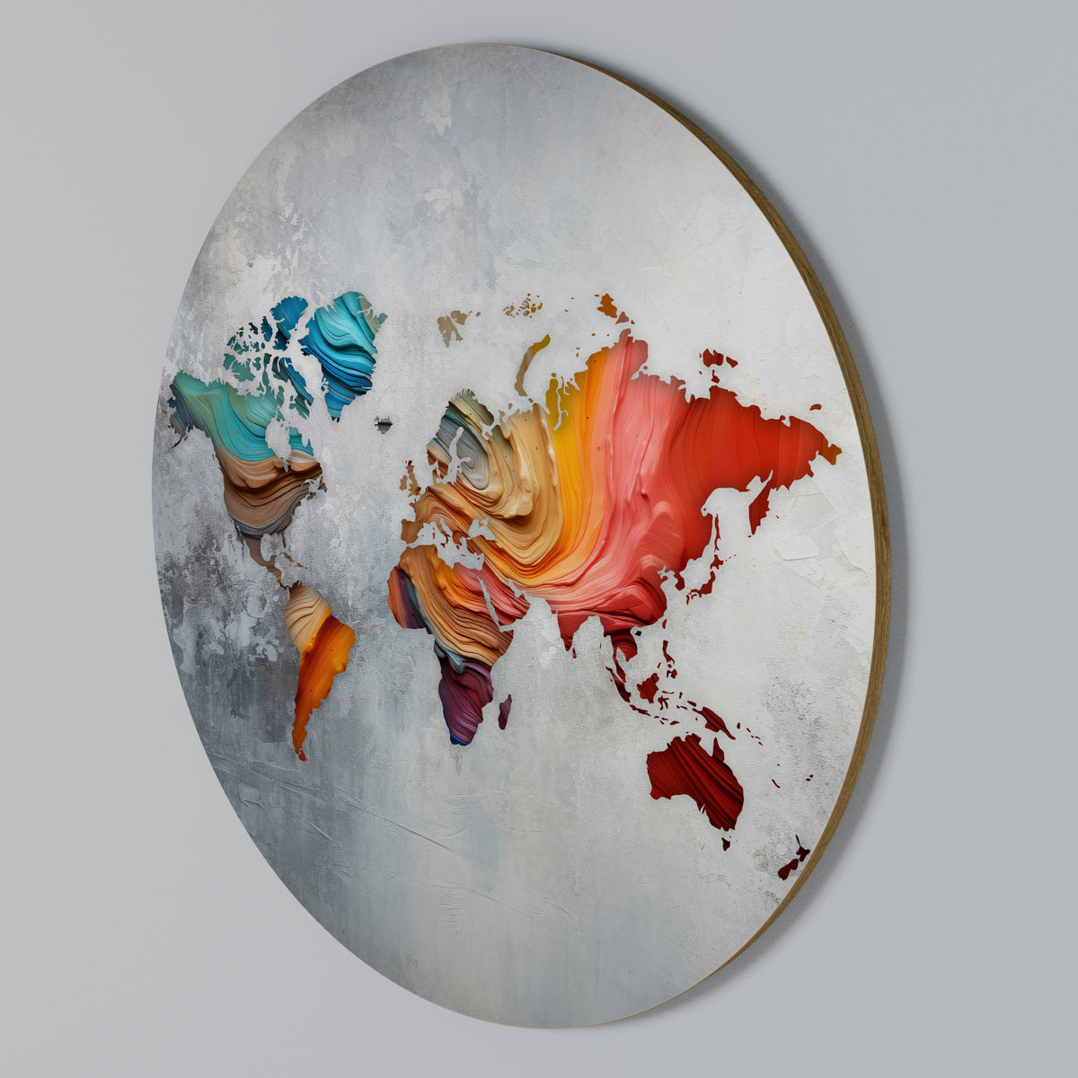 PAINTED CONTINENTS Rundes Wandbild
