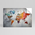 PAINTED CONTINENTS Selbstklebendes Horizontal-Poster