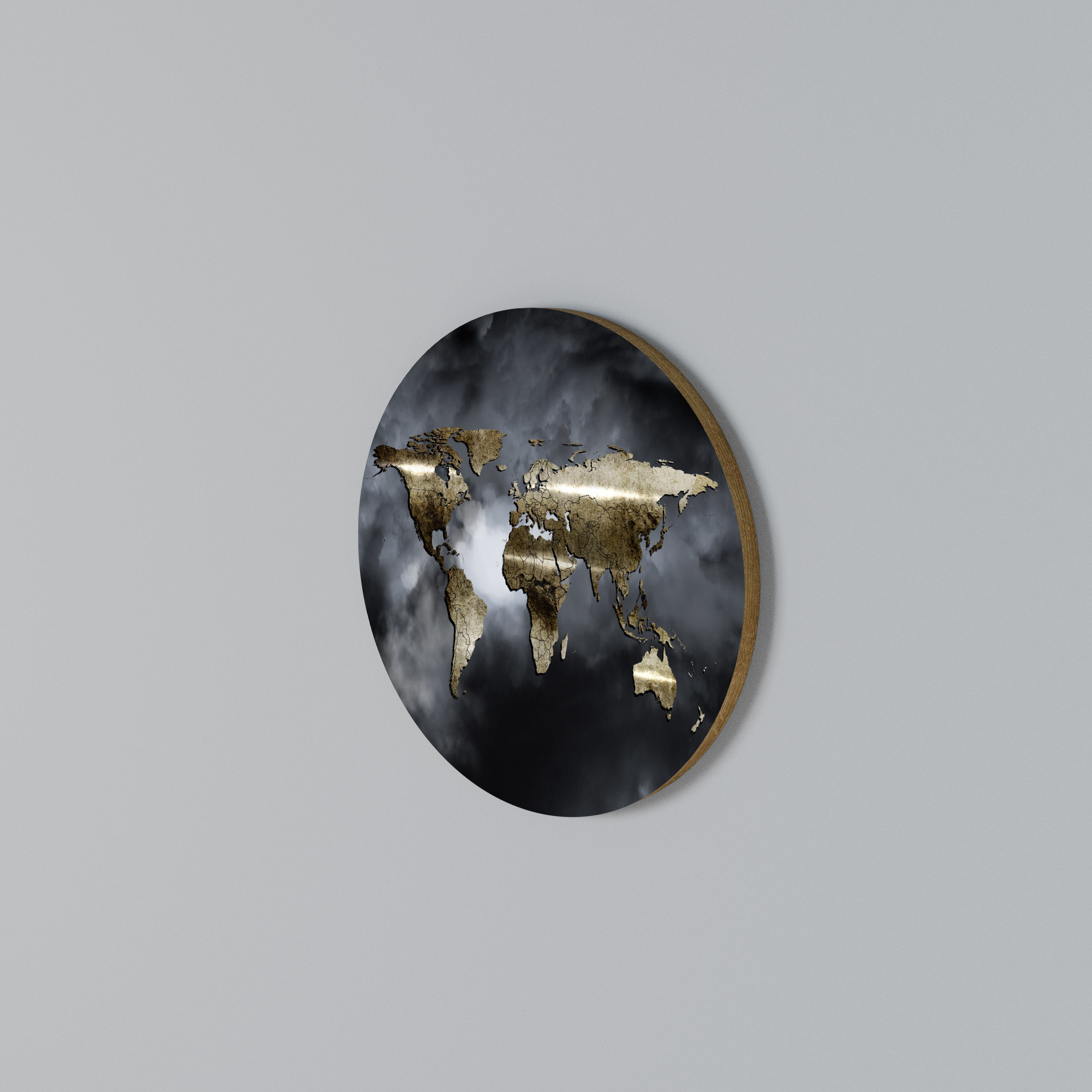 GOLDEN EARTH REVERIE Rundes Wandbild