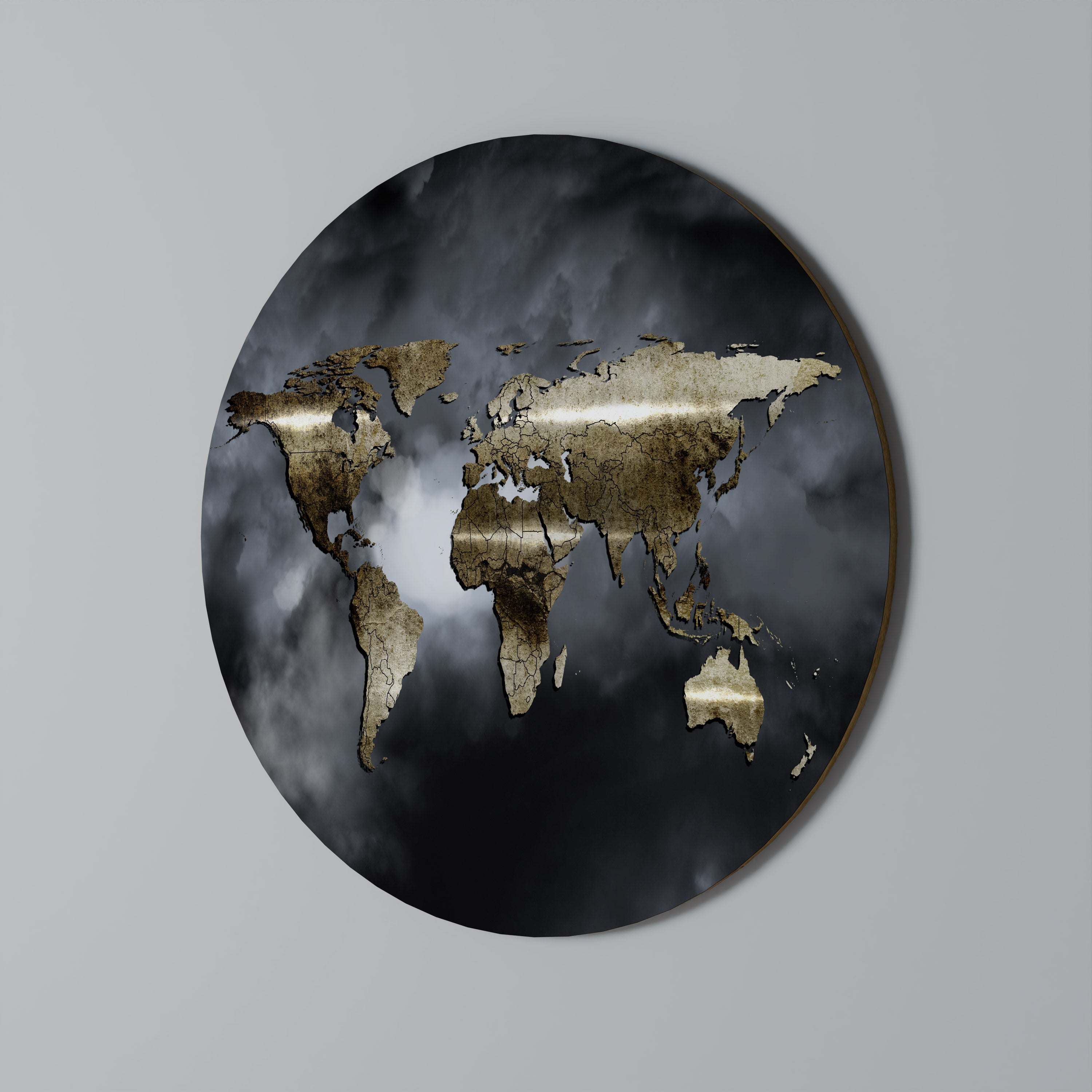 GOLDEN EARTH REVERIE Runde Wandkunst
