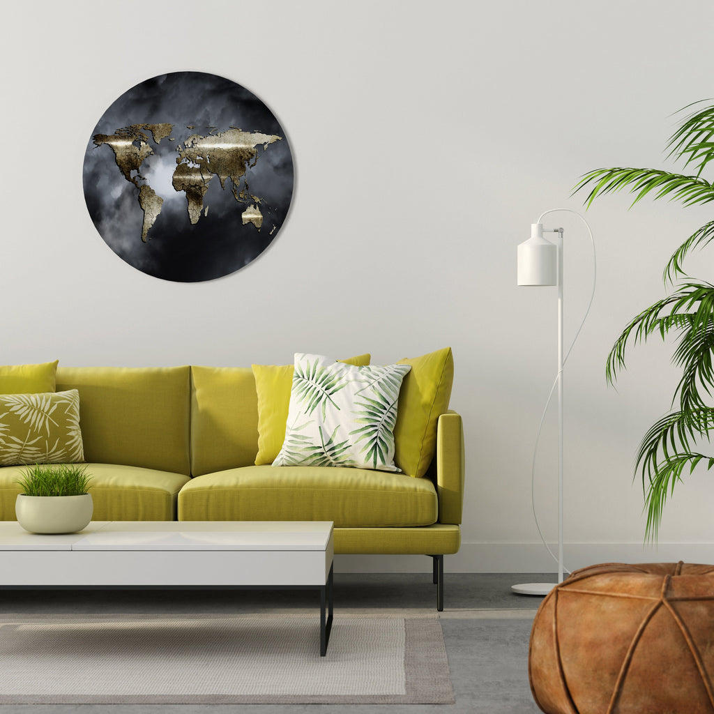 GOLDEN EARTH REVERIE Runde Wandkunst