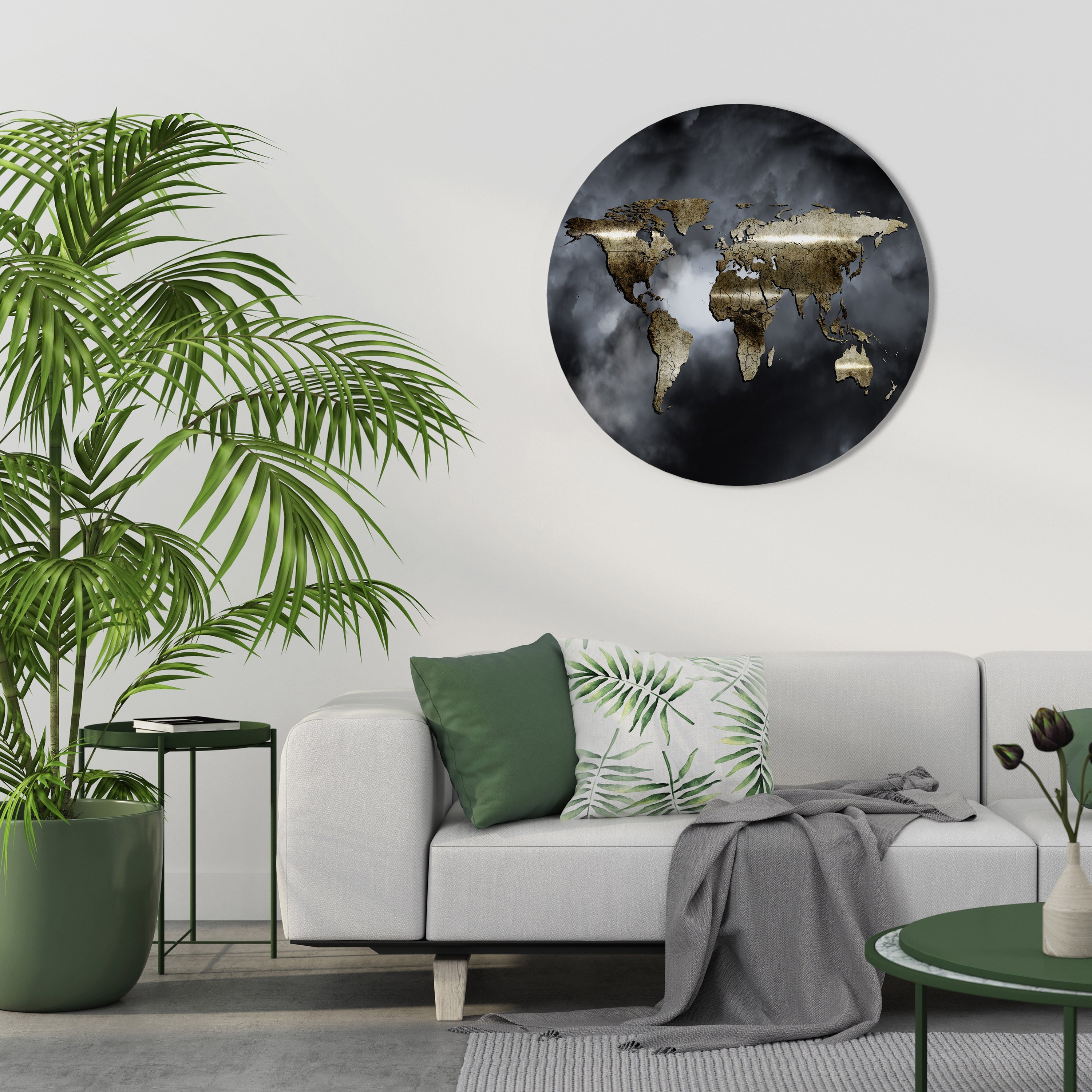 GOLDEN EARTH REVERIE Runde Wandkunst