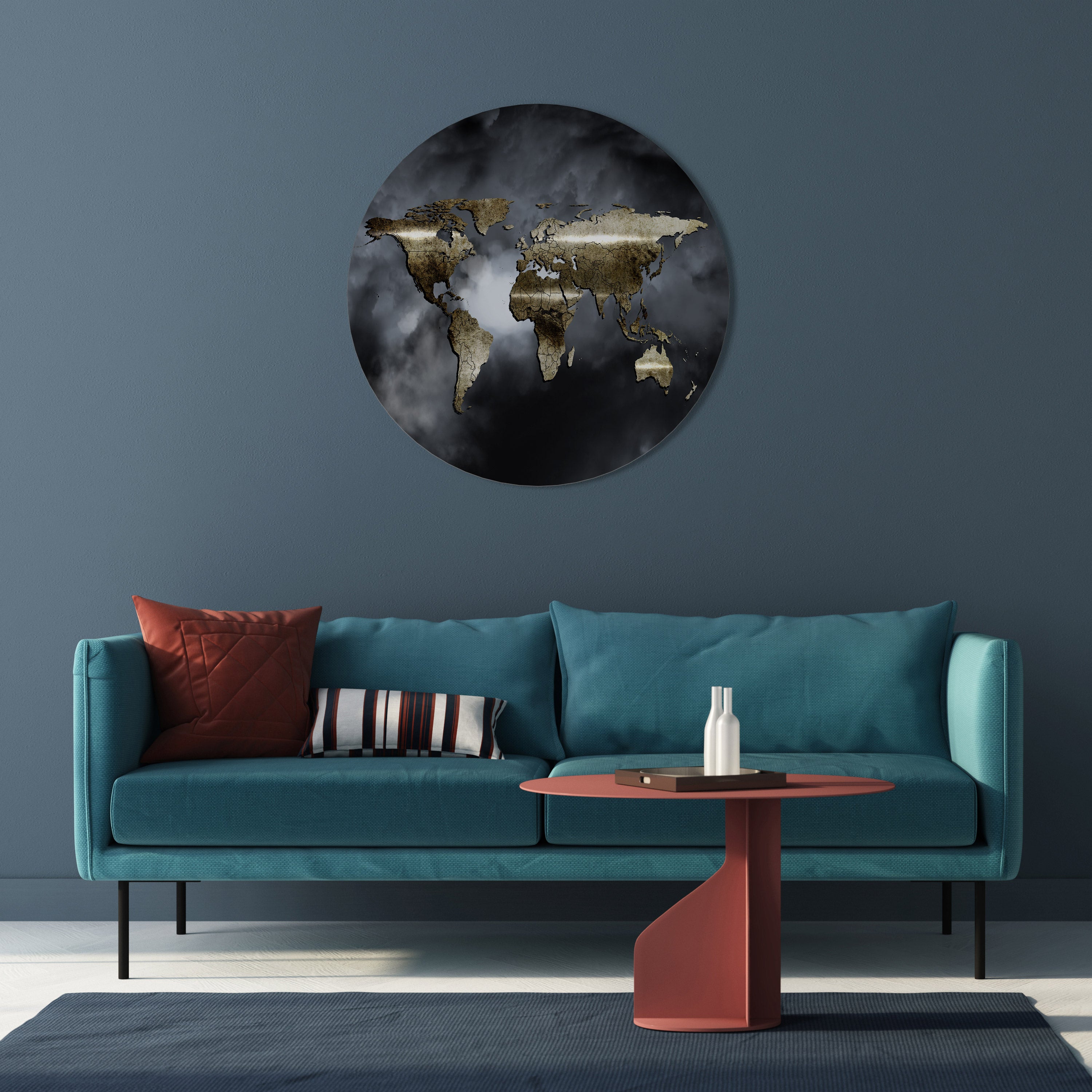 GOLDEN EARTH REVERIE Runde Wandkunst