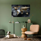 GOLDEN EARTH REVERIE Selbstklebendes Horizontal-Poster