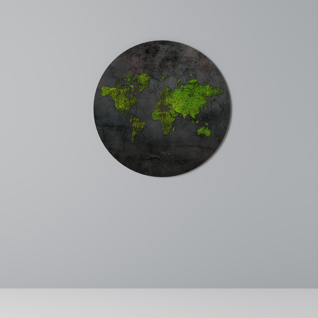 Runde Wandkunst „GREENER LANDS EMBRACED“