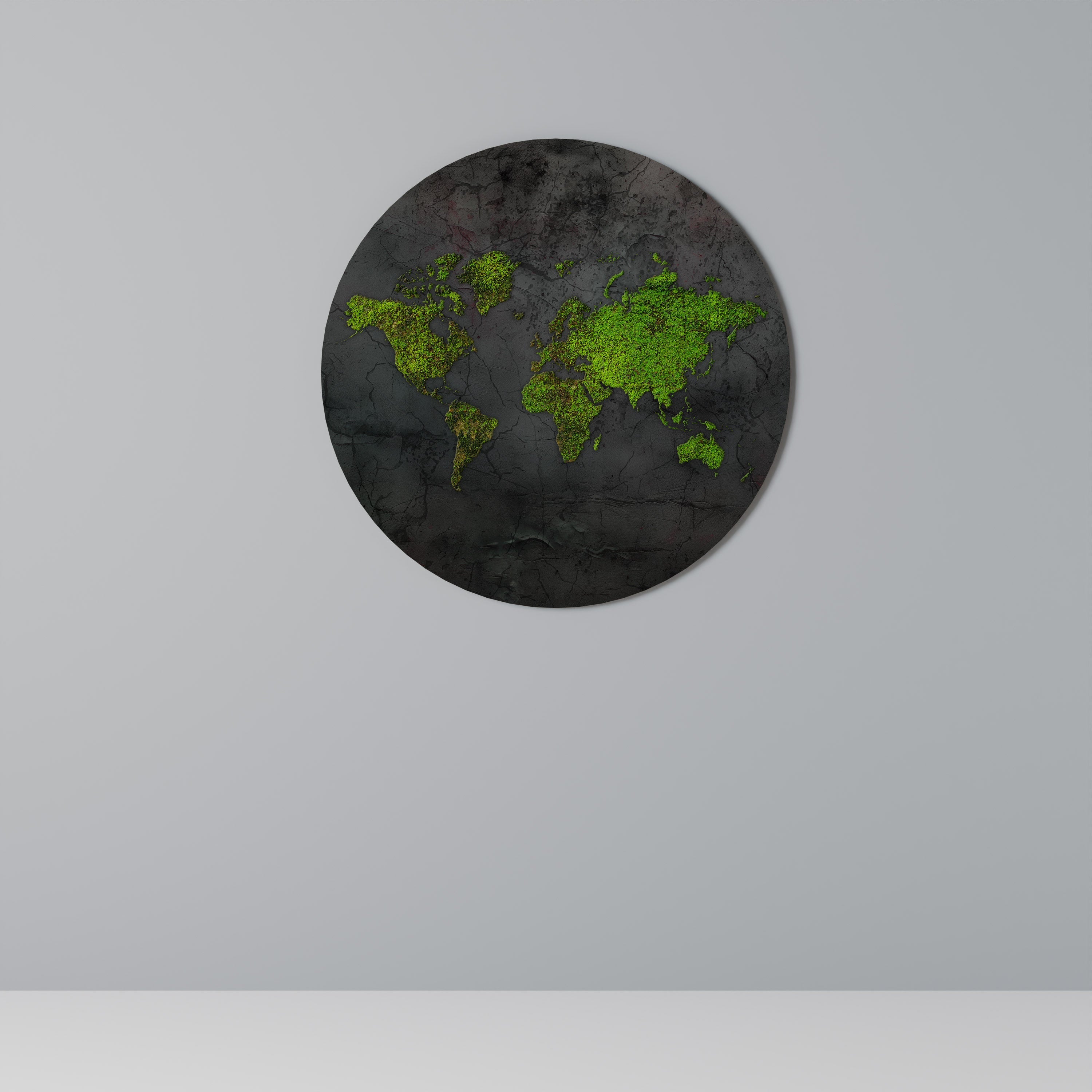Runde Wandkunst „GREENER LANDS EMBRACED“