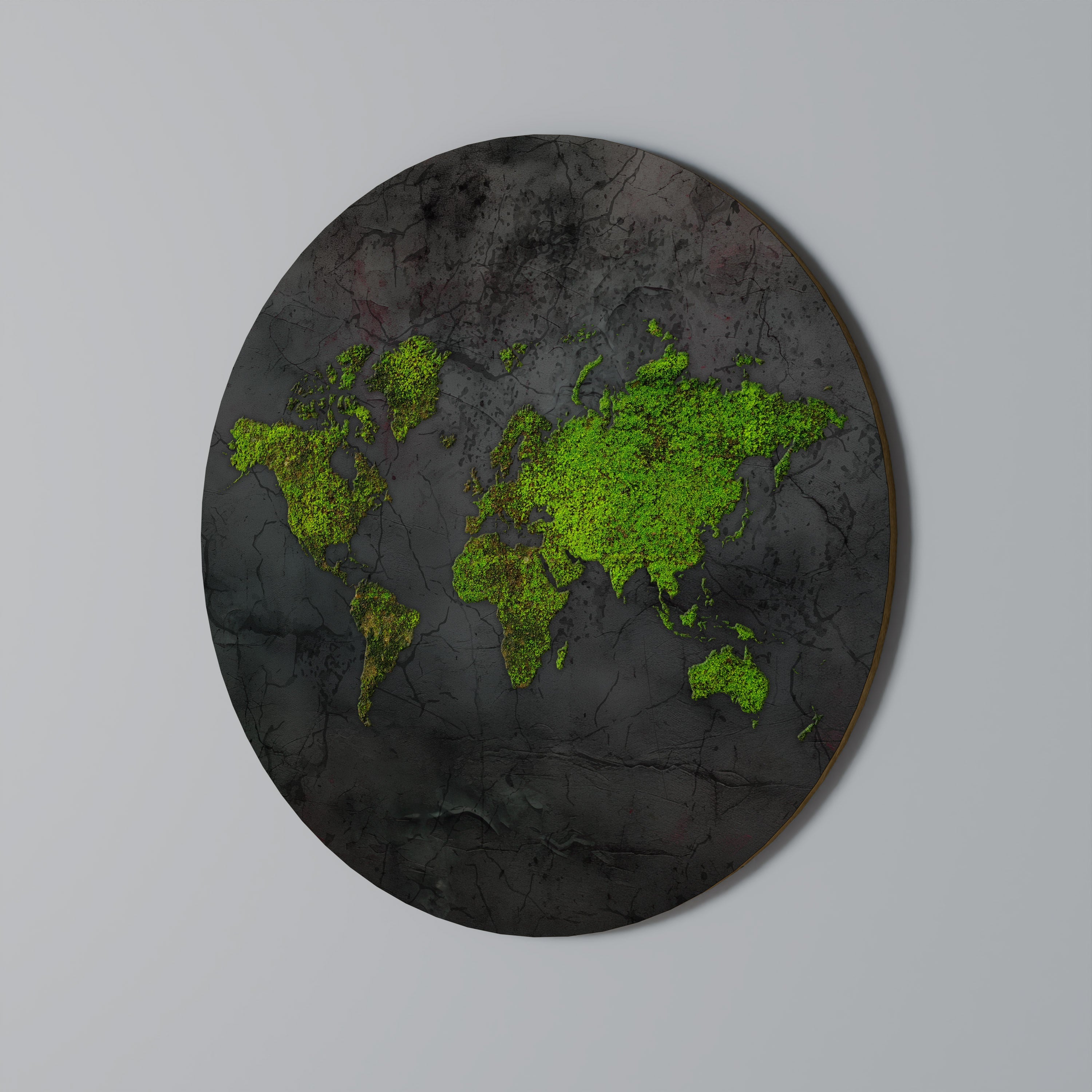 Runde Wandkunst „GREENER LANDS EMBRACED“
