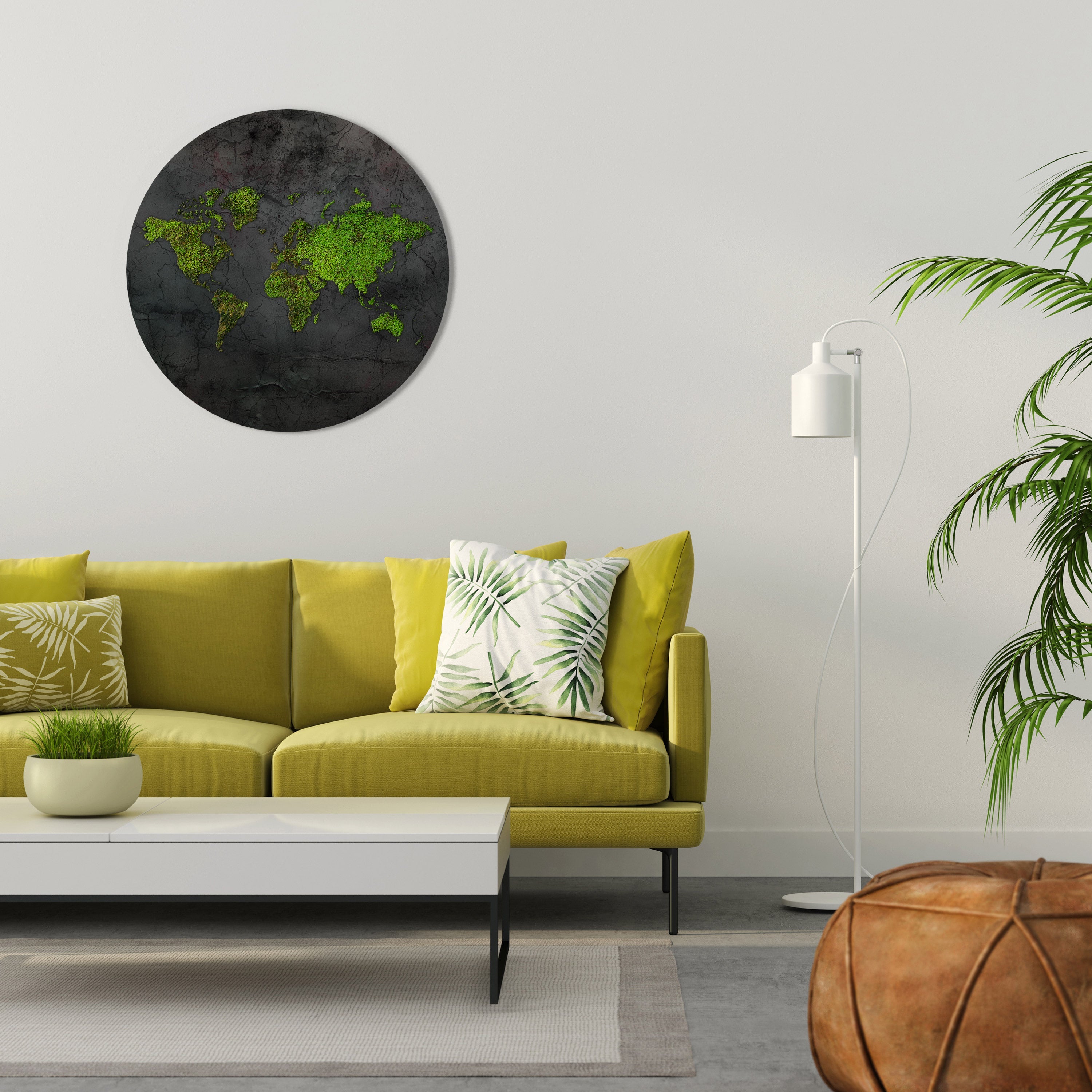Runde Wandkunst „GREENER LANDS EMBRACED“