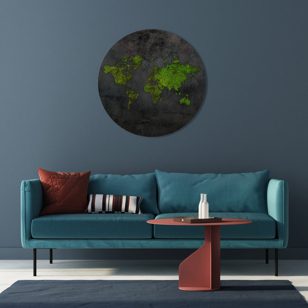 Runde Wandkunst „GREENER LANDS EMBRACED“