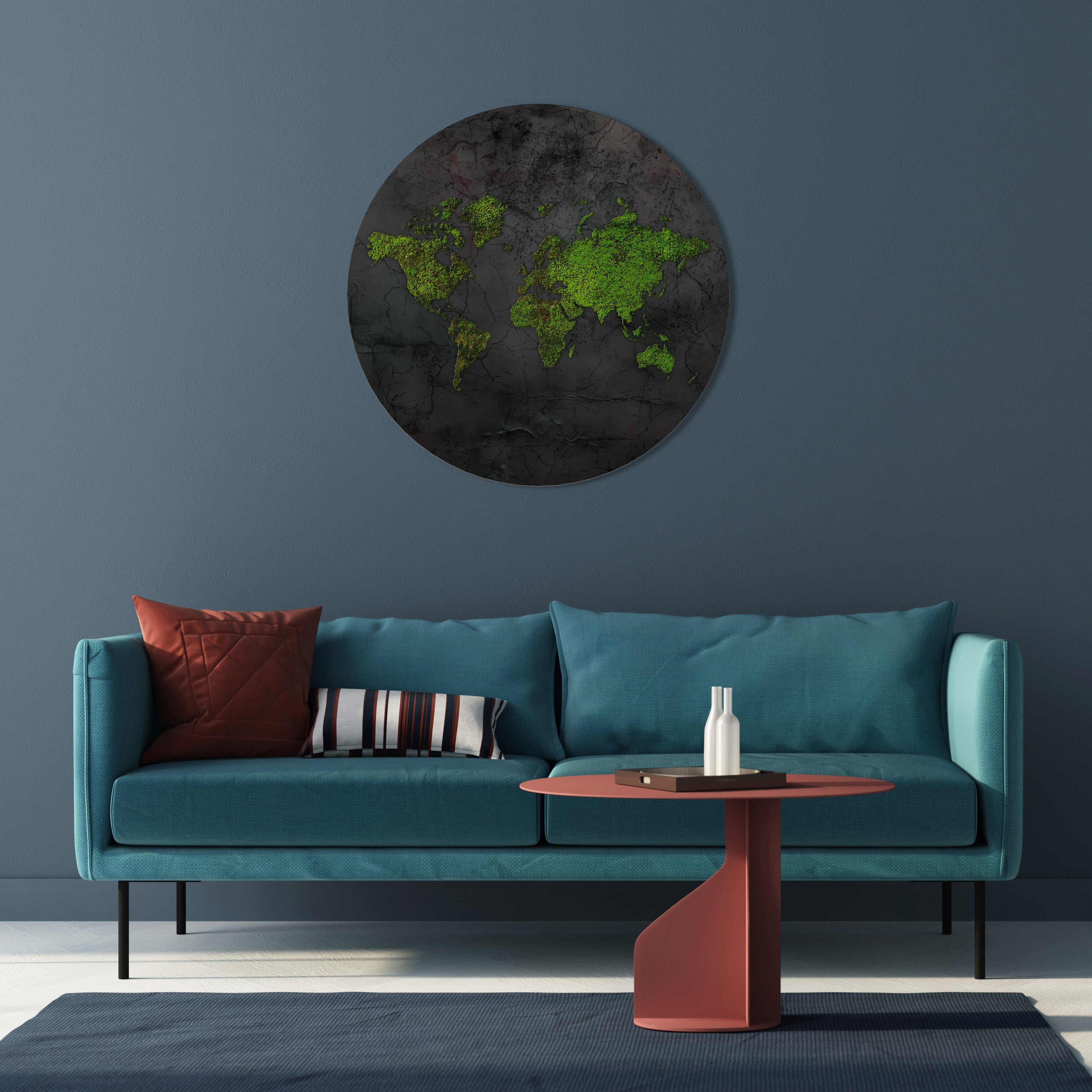 Runde Wandkunst „GREENER LANDS EMBRACED“
