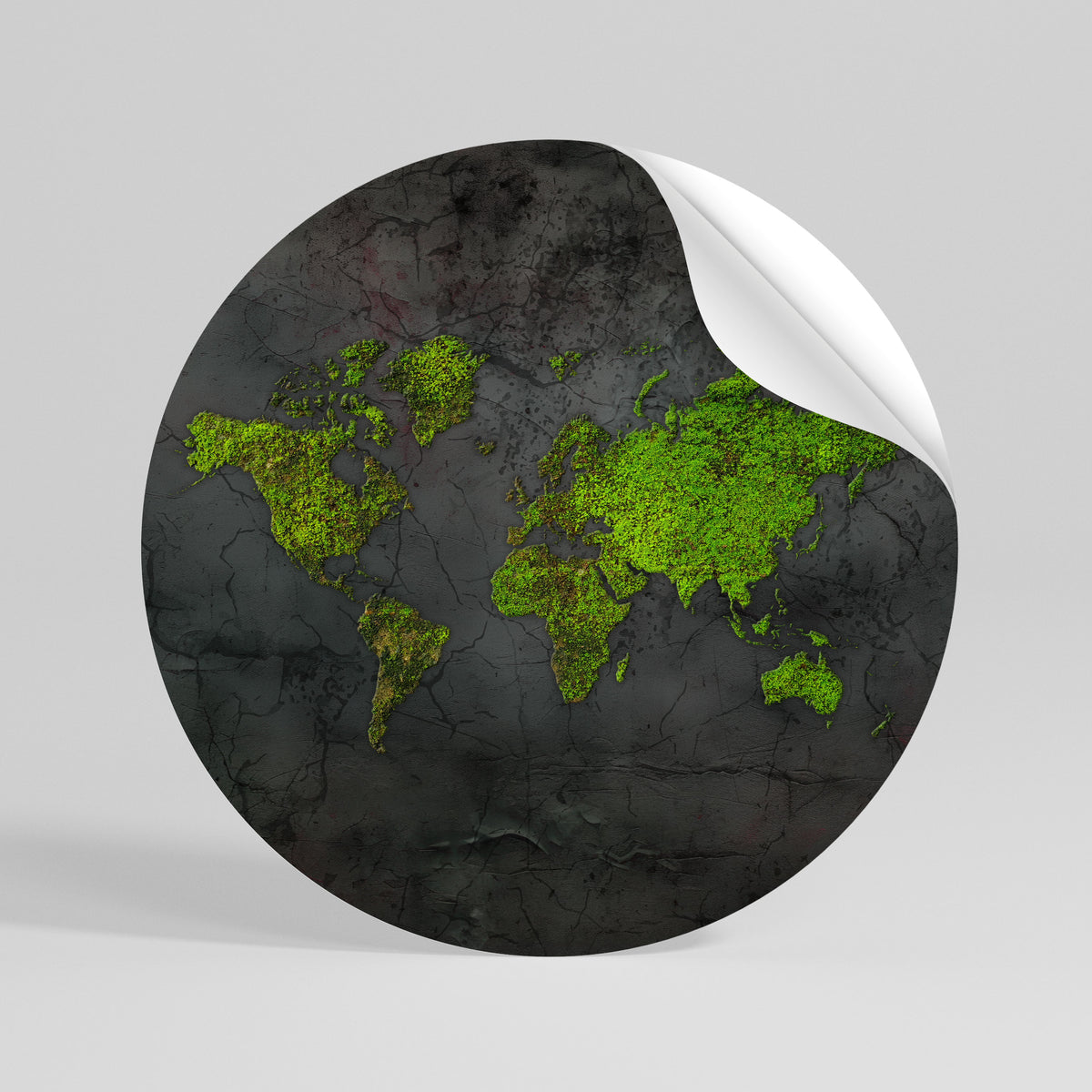 GREENER LANDS EMBRACED Runder Wandsticker zum Abziehen und Aufkleben