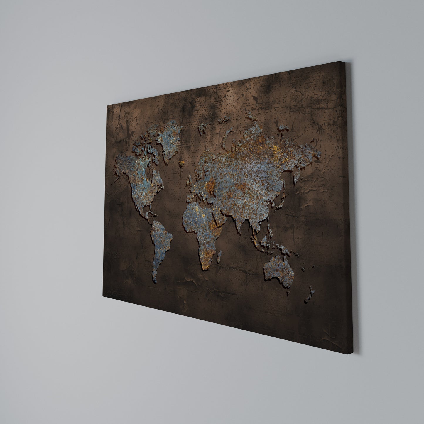 METALLIC MAP OF MEMORIES Horizontal Canvas Print