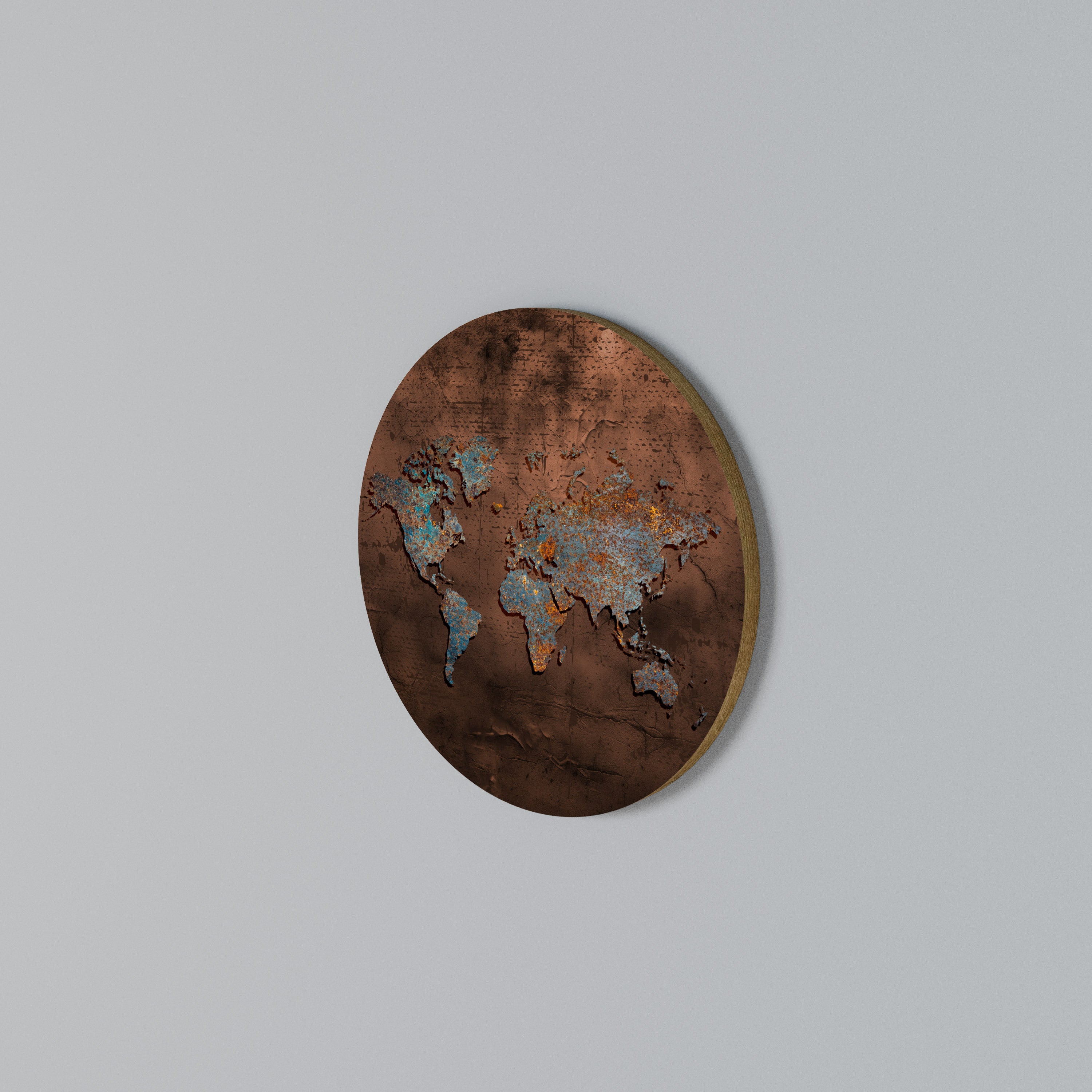 METALLIC MAP OF MEMORIES Rundes Wandbild