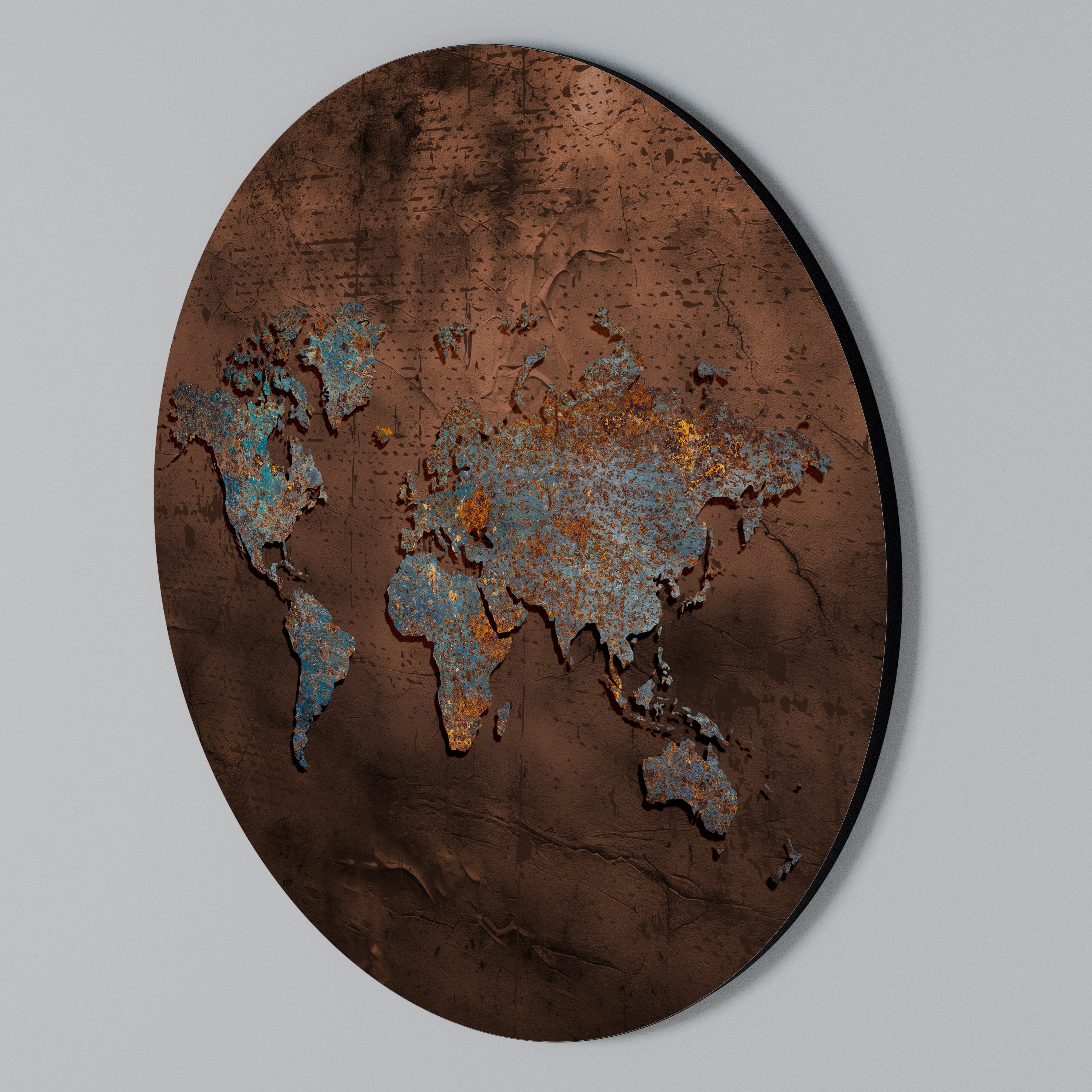 METALLIC MAP OF MEMORIES Rundes Wandbild