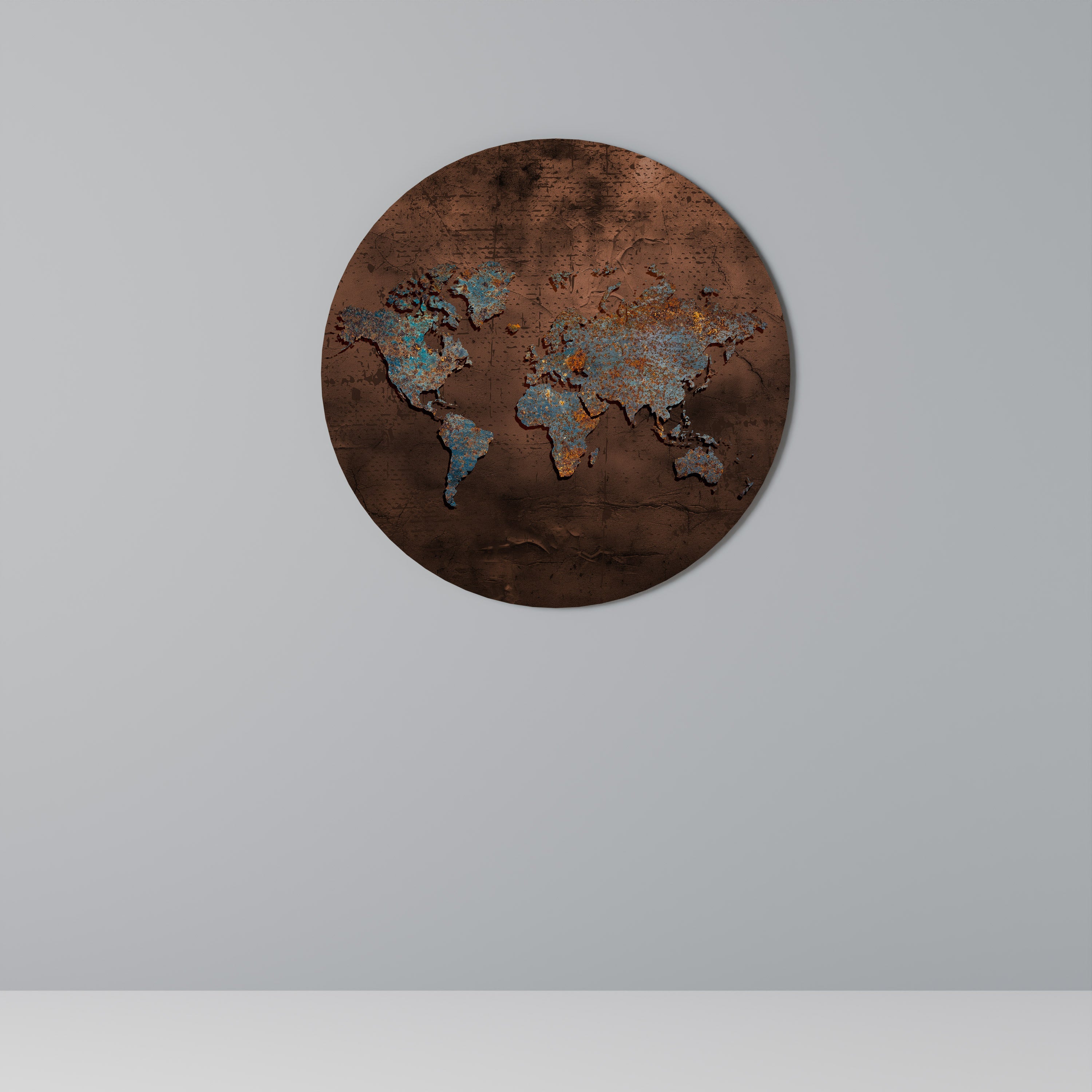 Runde Wandkunst „METALLISCHE KARTE DER ERINNERUNGEN“