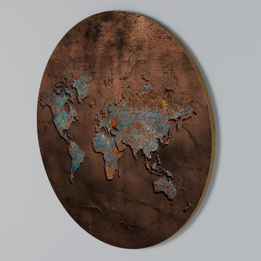 METALLIC MAP OF MEMORIES Rundes Wandbild