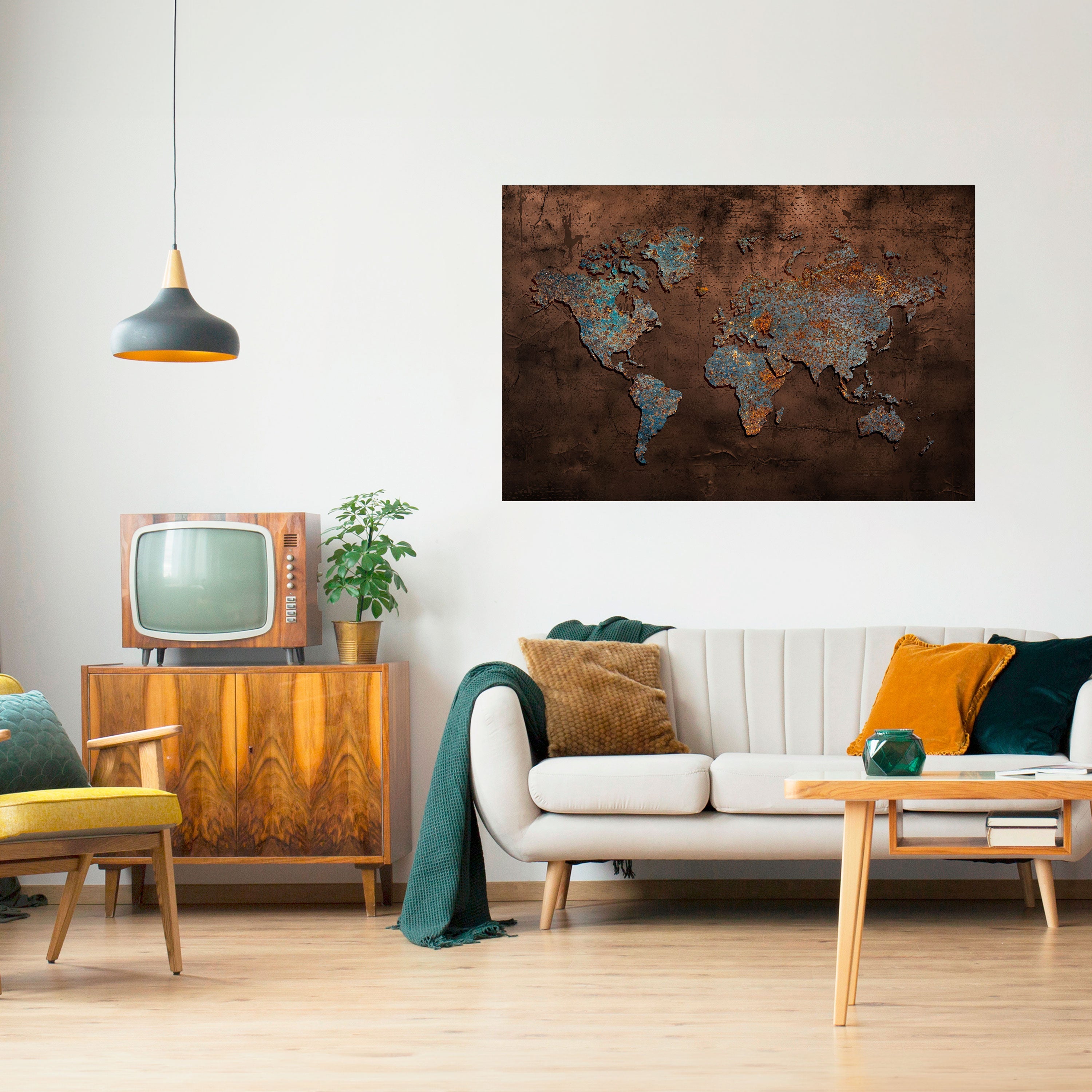 Metallische Karte der Erinnerungen, horizontales Poster zum Abziehen und Aufkleben