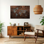 METALLIC MAP OF MEMORIES Selbstklebendes Horizontal-Poster