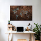 METALLIC MAP OF MEMORIES Selbstklebendes Horizontal-Poster