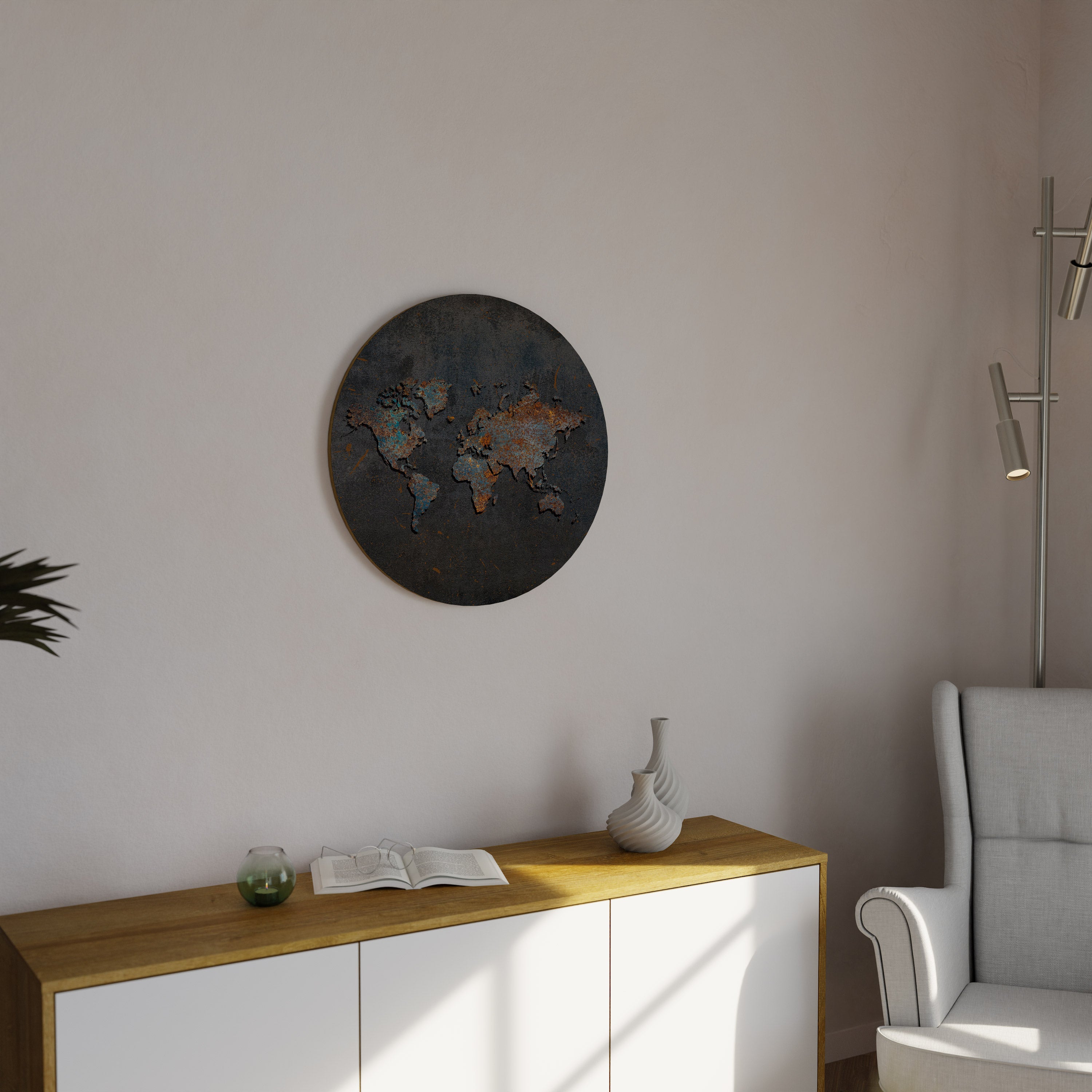TIMEWORN TOPOGRAPHY Runde Wandkunst