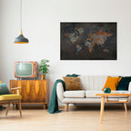 TIMEWORN TOPOGRAPHY Selbstklebendes Horizontal-Poster