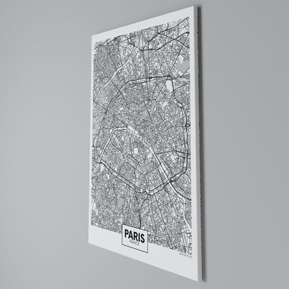 PARIS TOWN PLAN Vertical Canvas Print