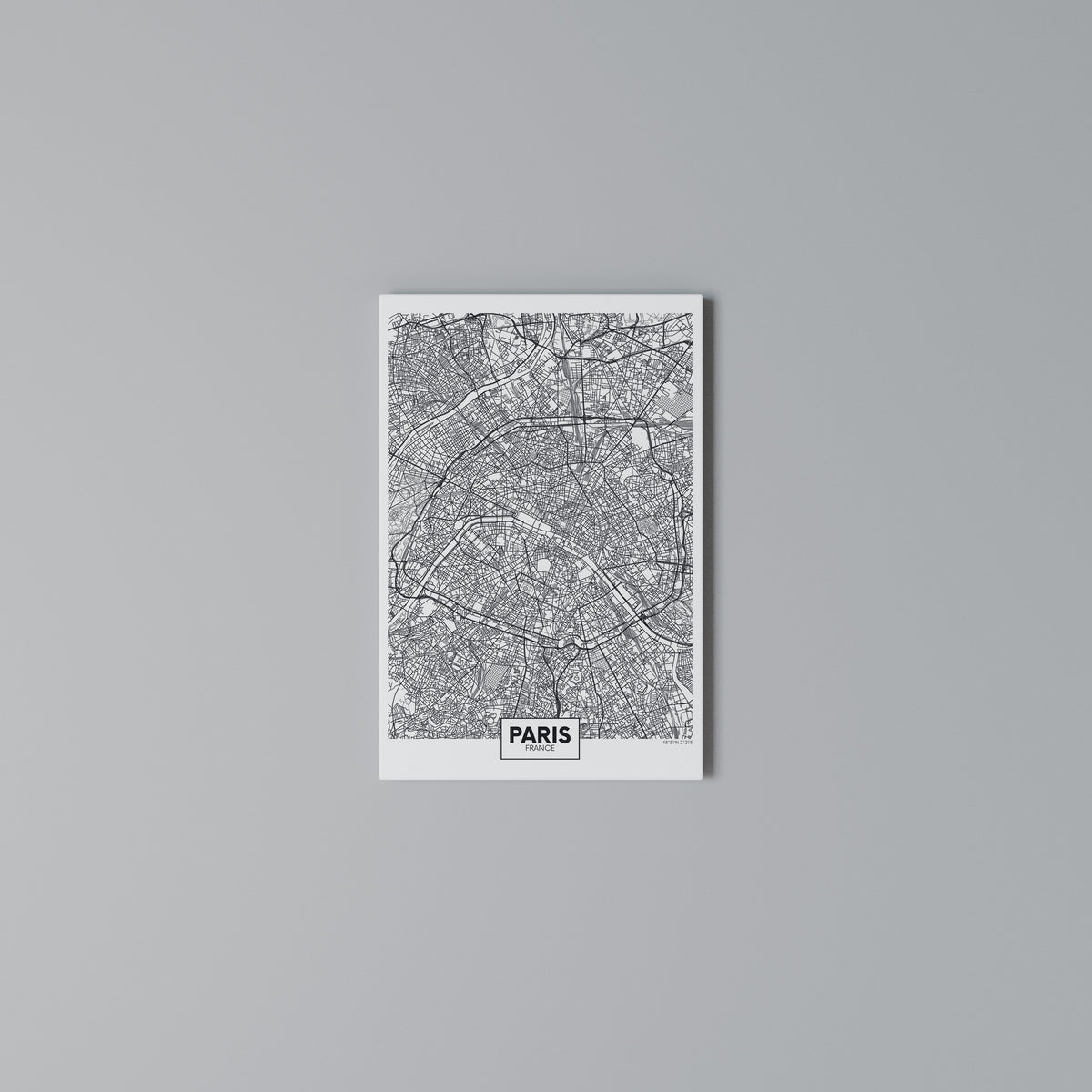PARIS TOWN PLAN Vertical Canvas Print