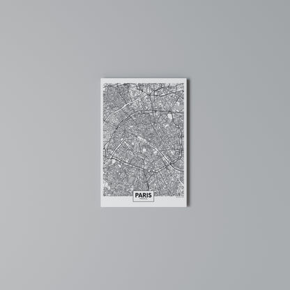 PARIS TOWN PLAN Vertical Canvas Print