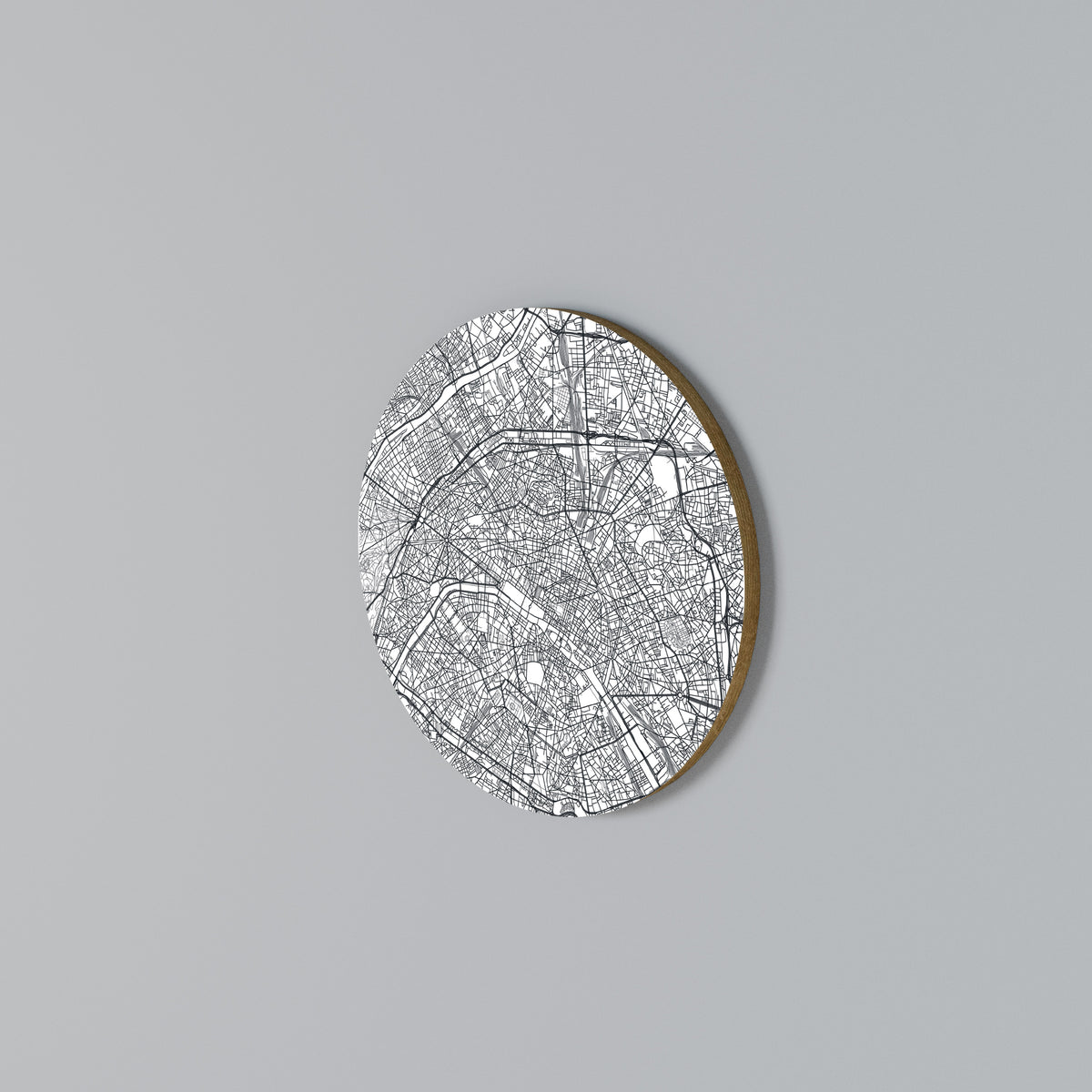 PARIS TOWN PLAN Round Wall Art